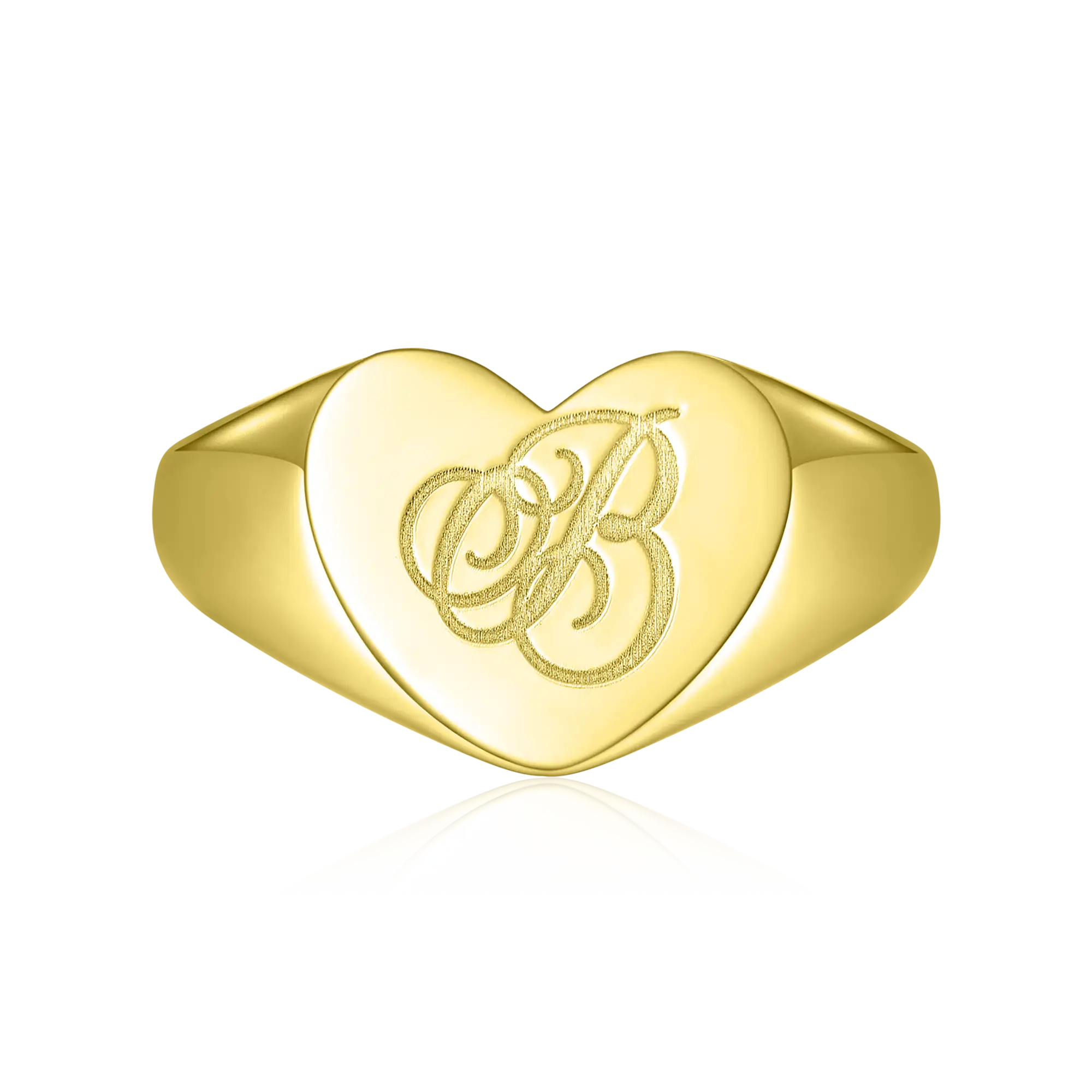 Custom Heart Signet Ring - Letter