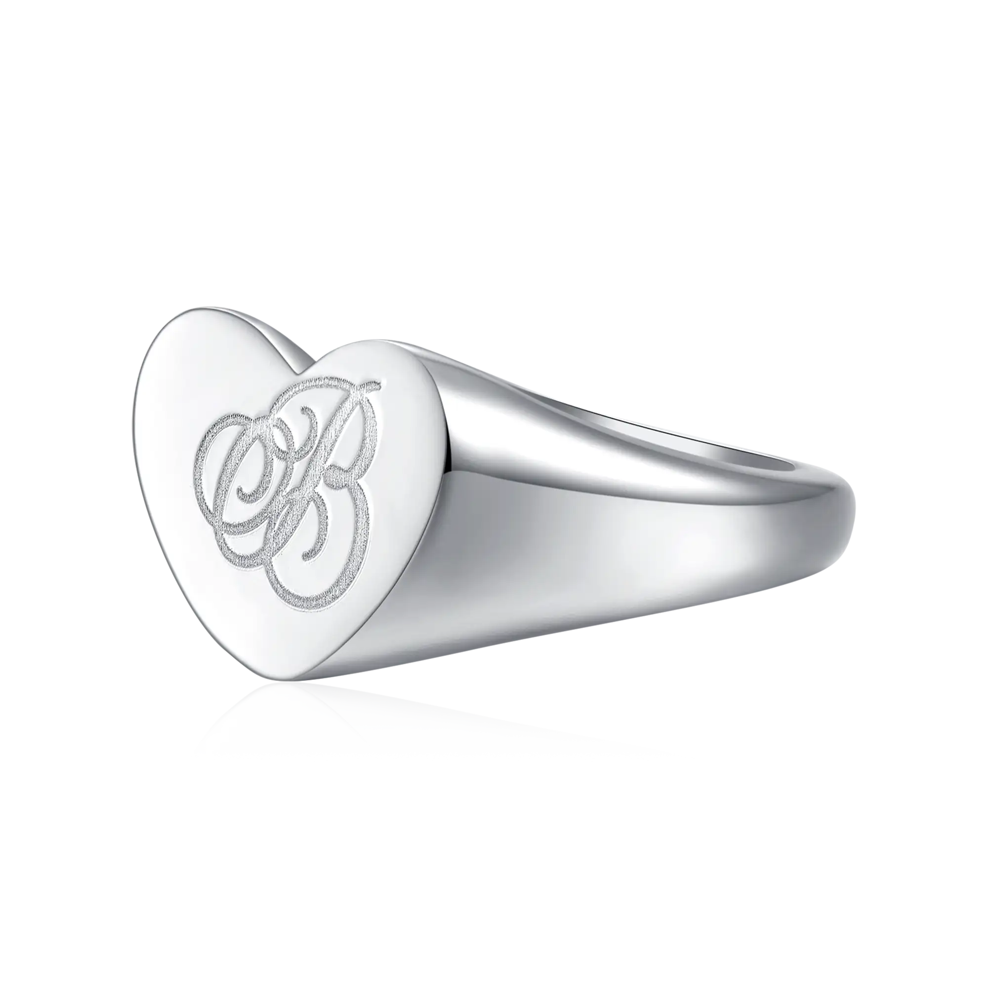 Custom Heart Signet Ring - Letter