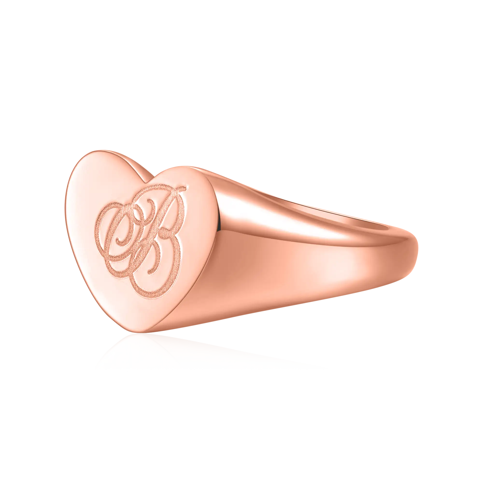 Custom Heart Signet Ring - Letter