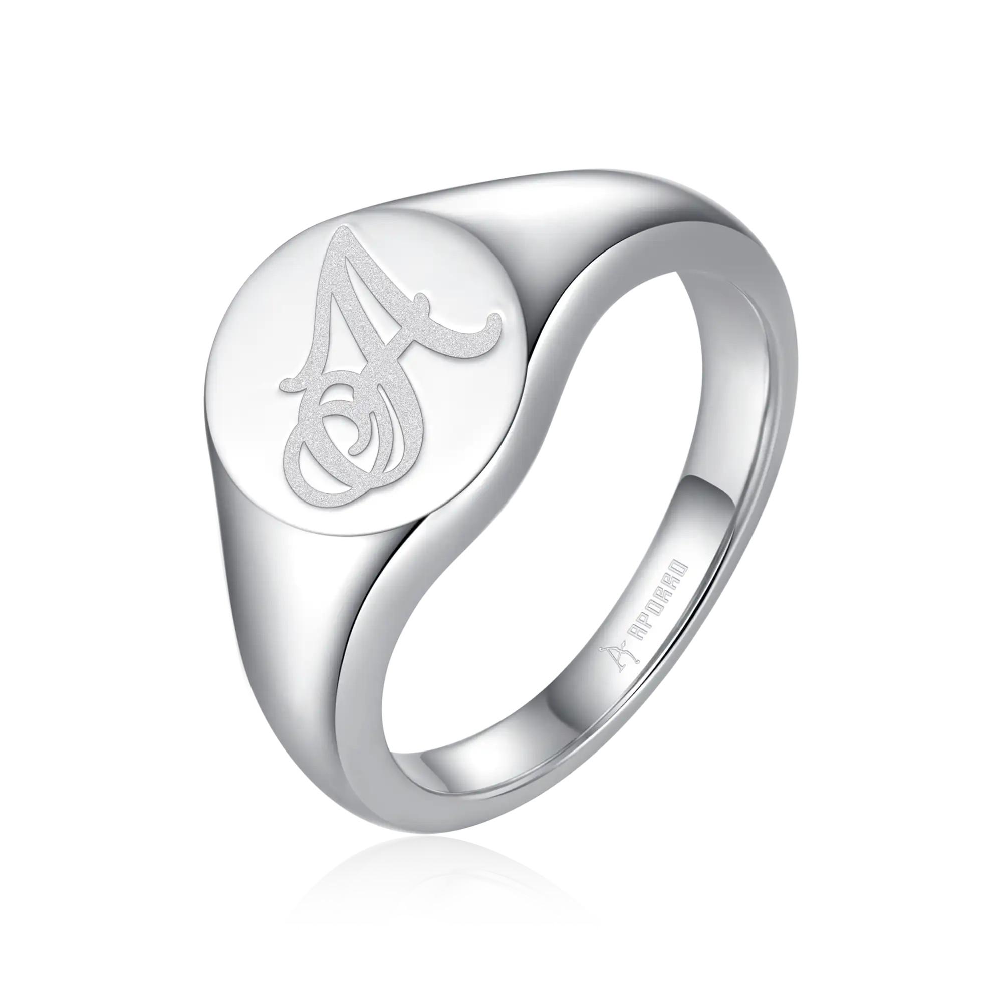 Custom Oval Signet Ring - Letter