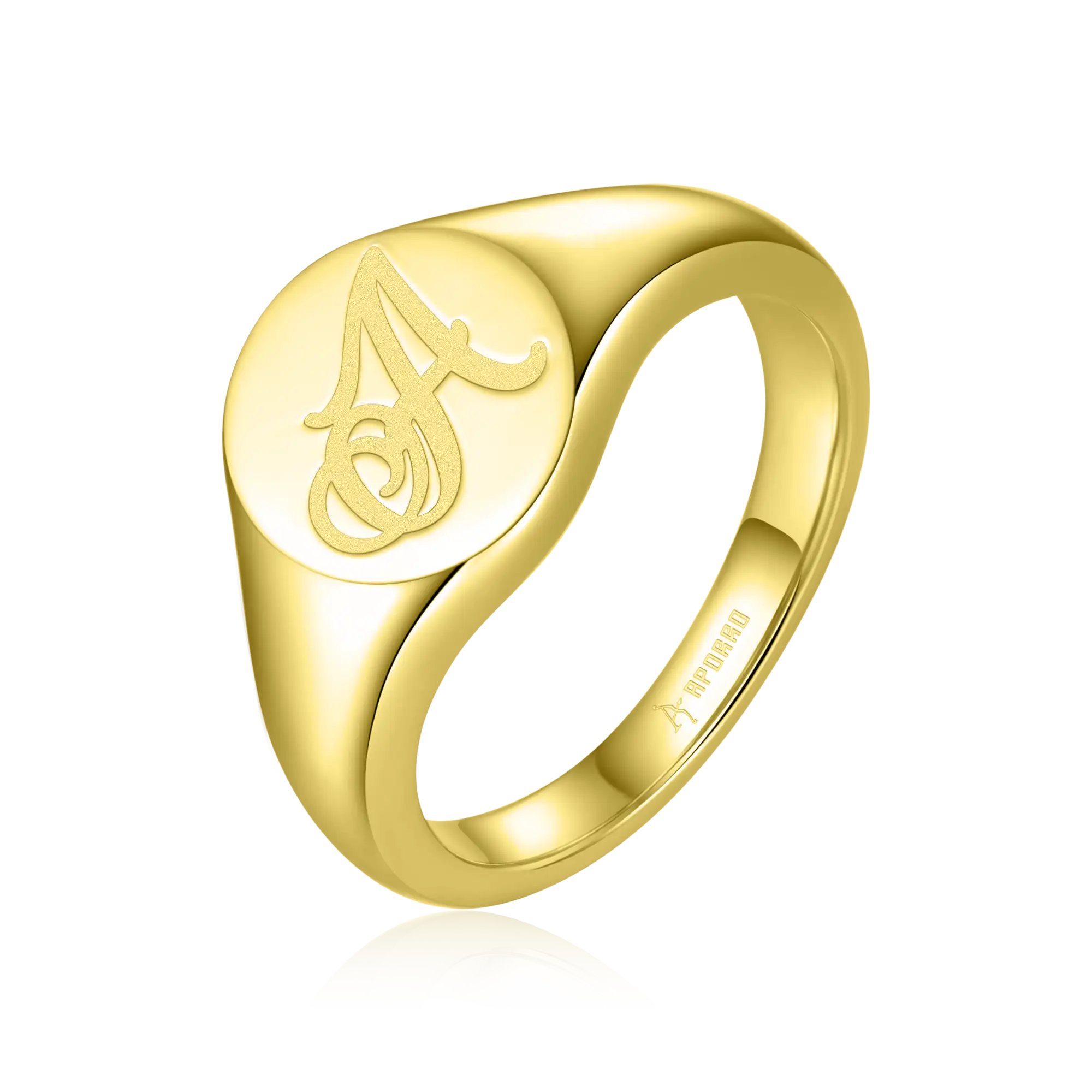 Custom Oval Signet Ring - Letter