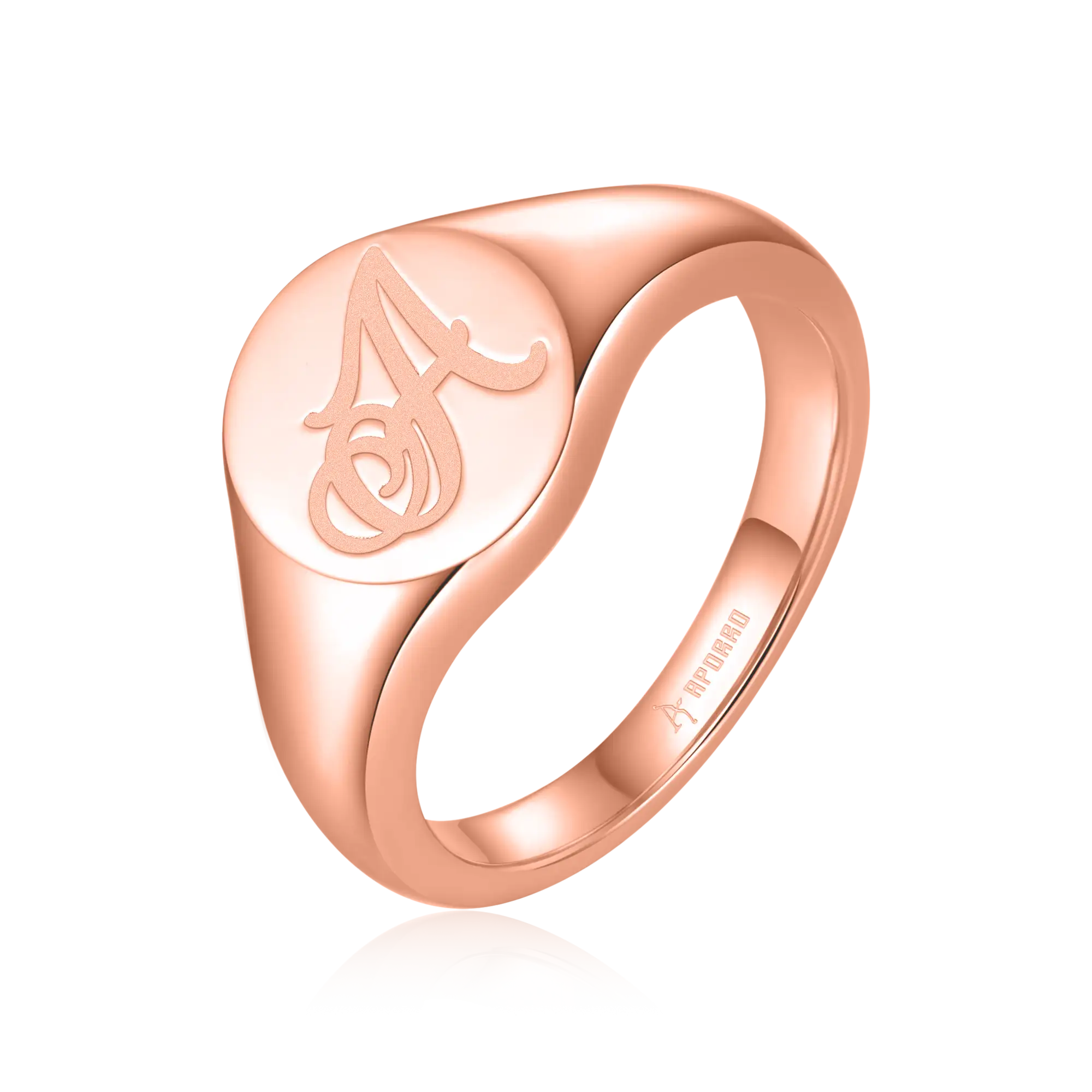 Custom Oval Signet Ring - Letter