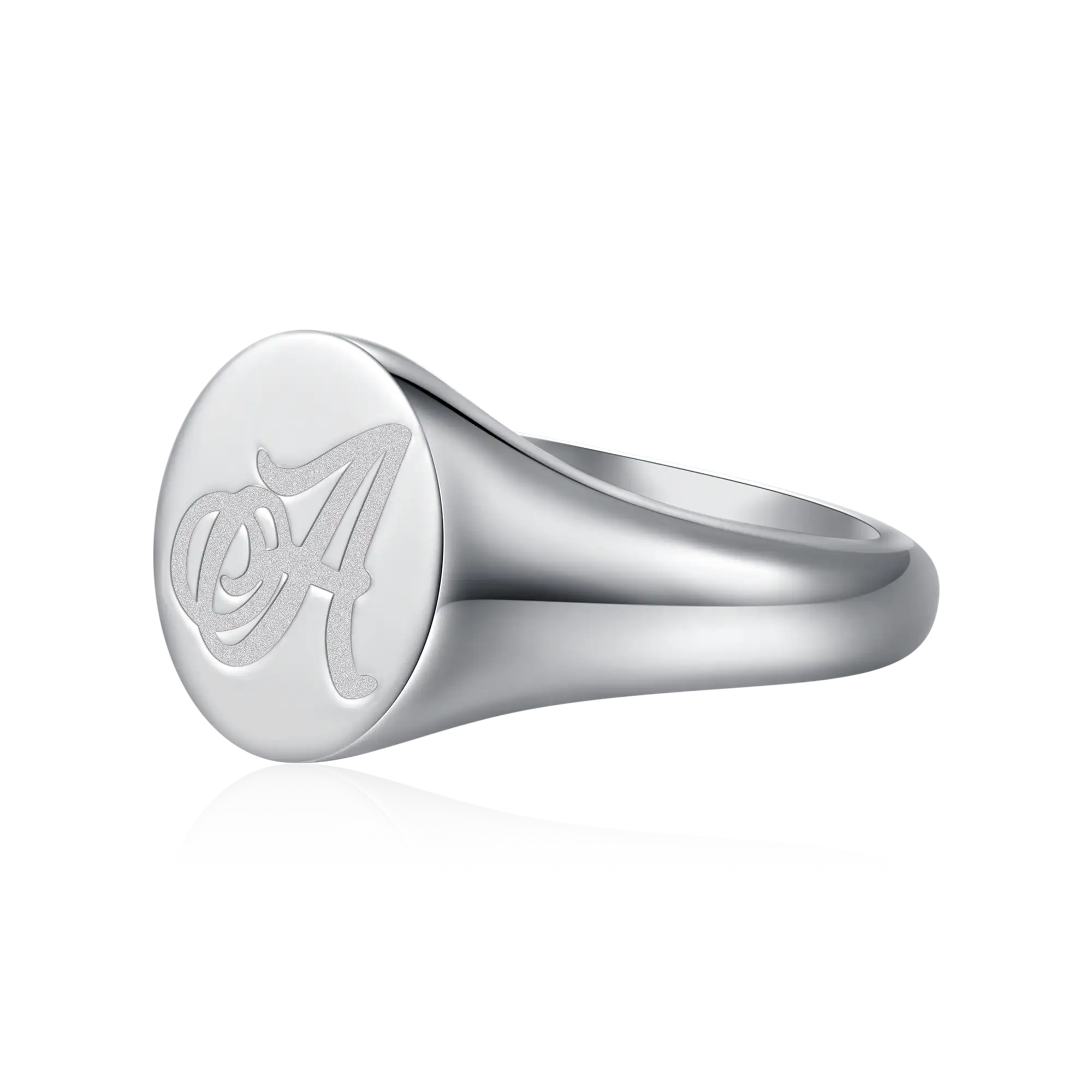 Custom Oval Signet Ring - Letter