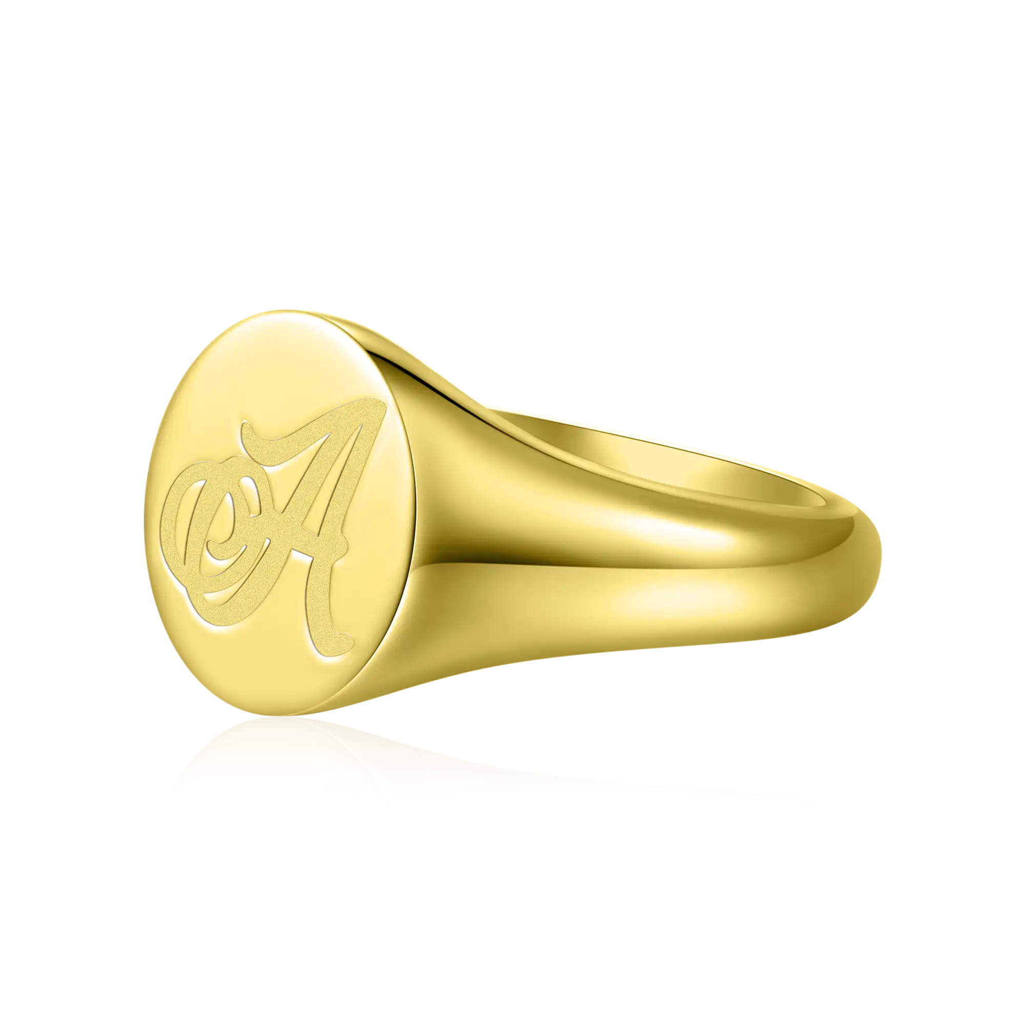Custom Oval Signet Ring - Letter