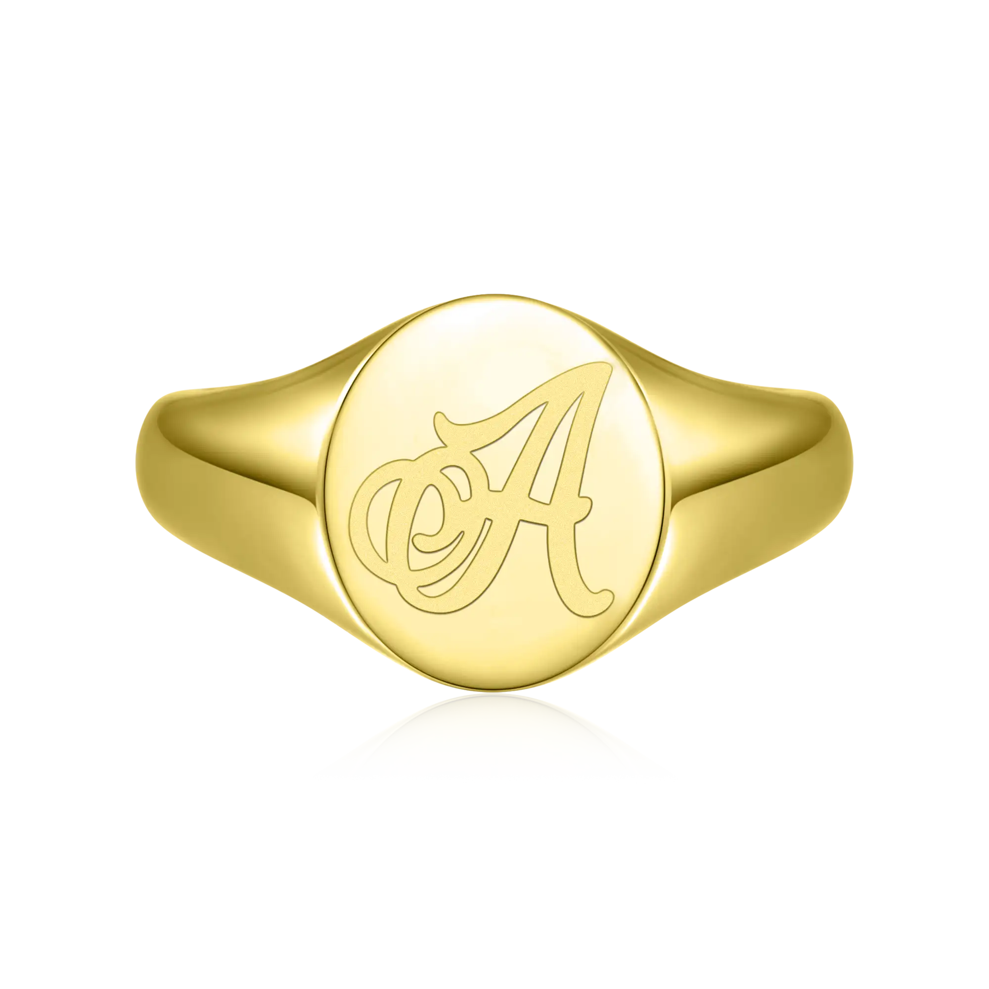 Custom Oval Signet Ring - Letter
