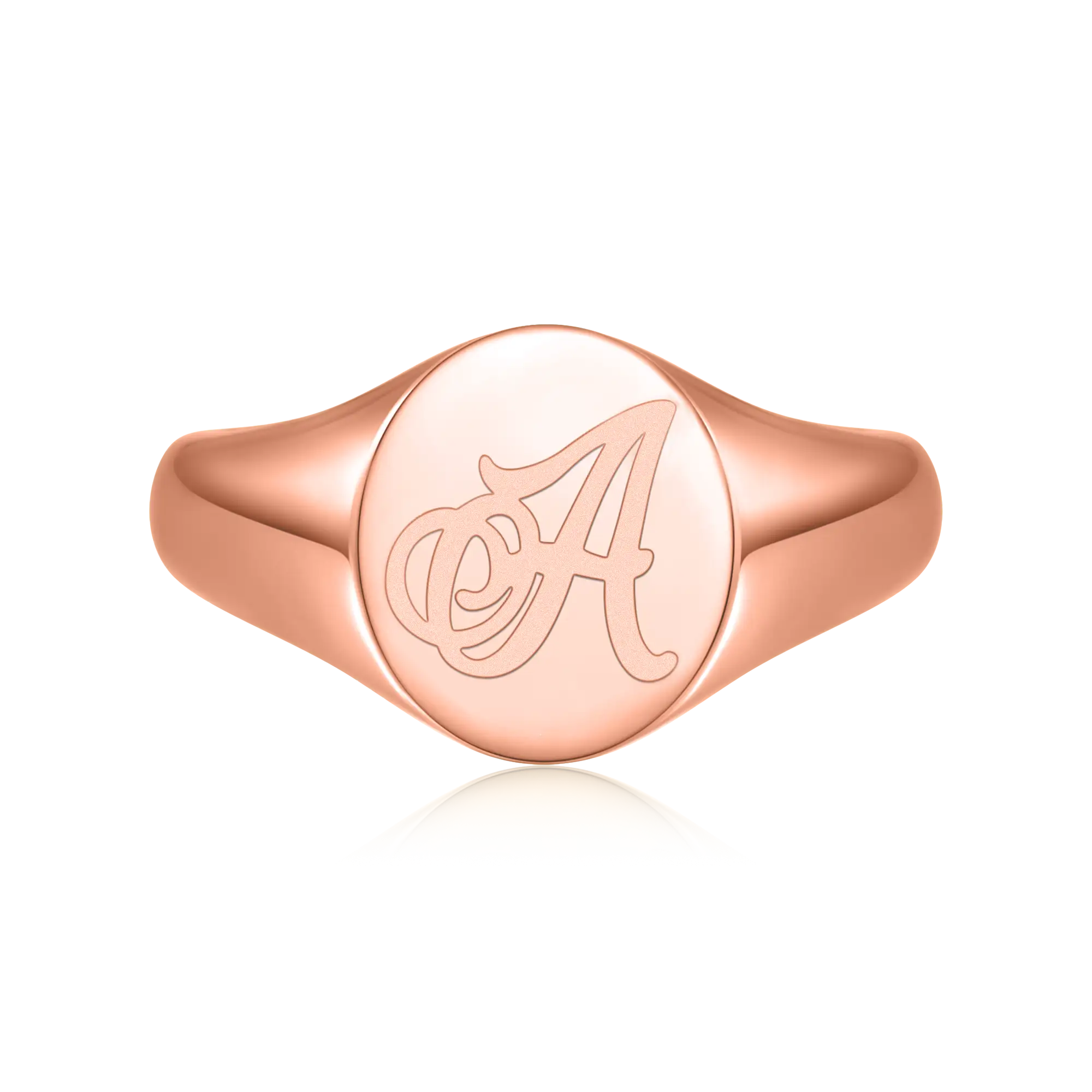 Custom Oval Signet Ring - Letter