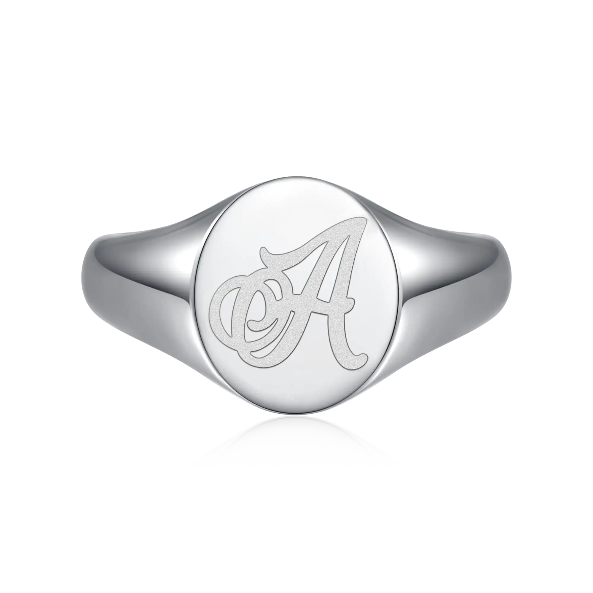 Custom Oval Signet Ring - Letter