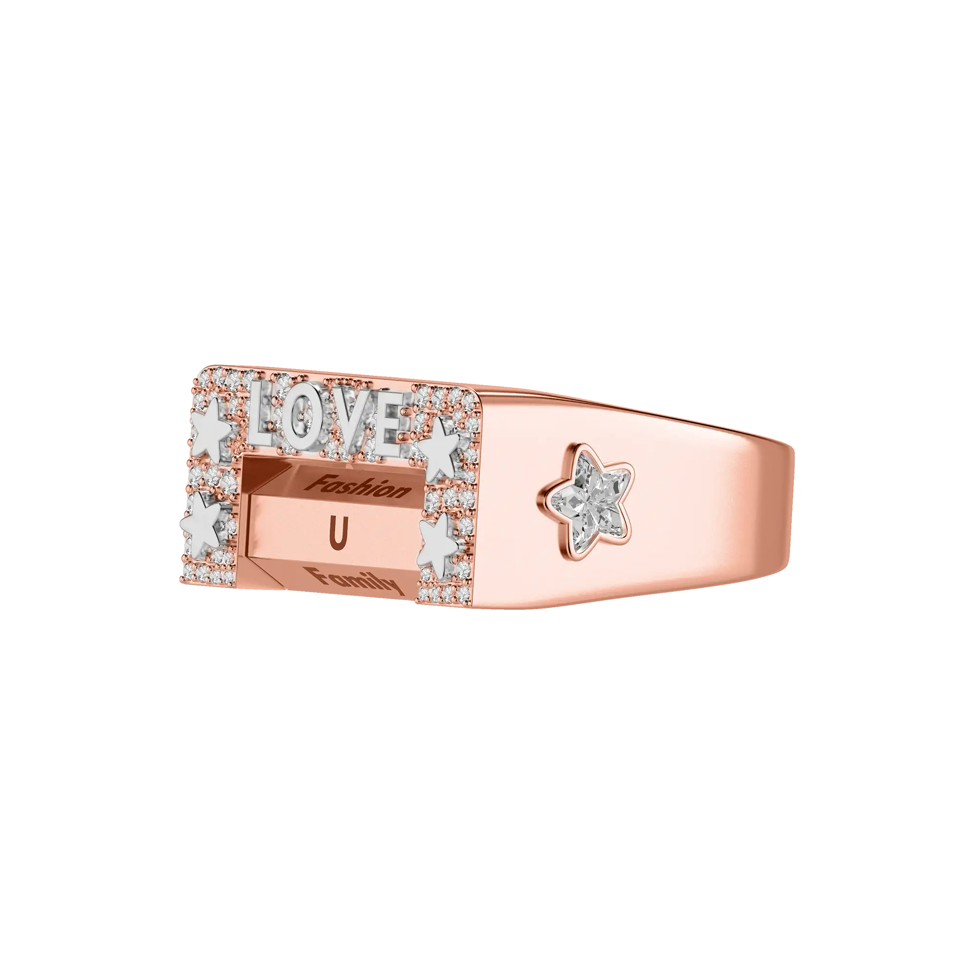 Custom "Love" 6-Sided Spinning Ring