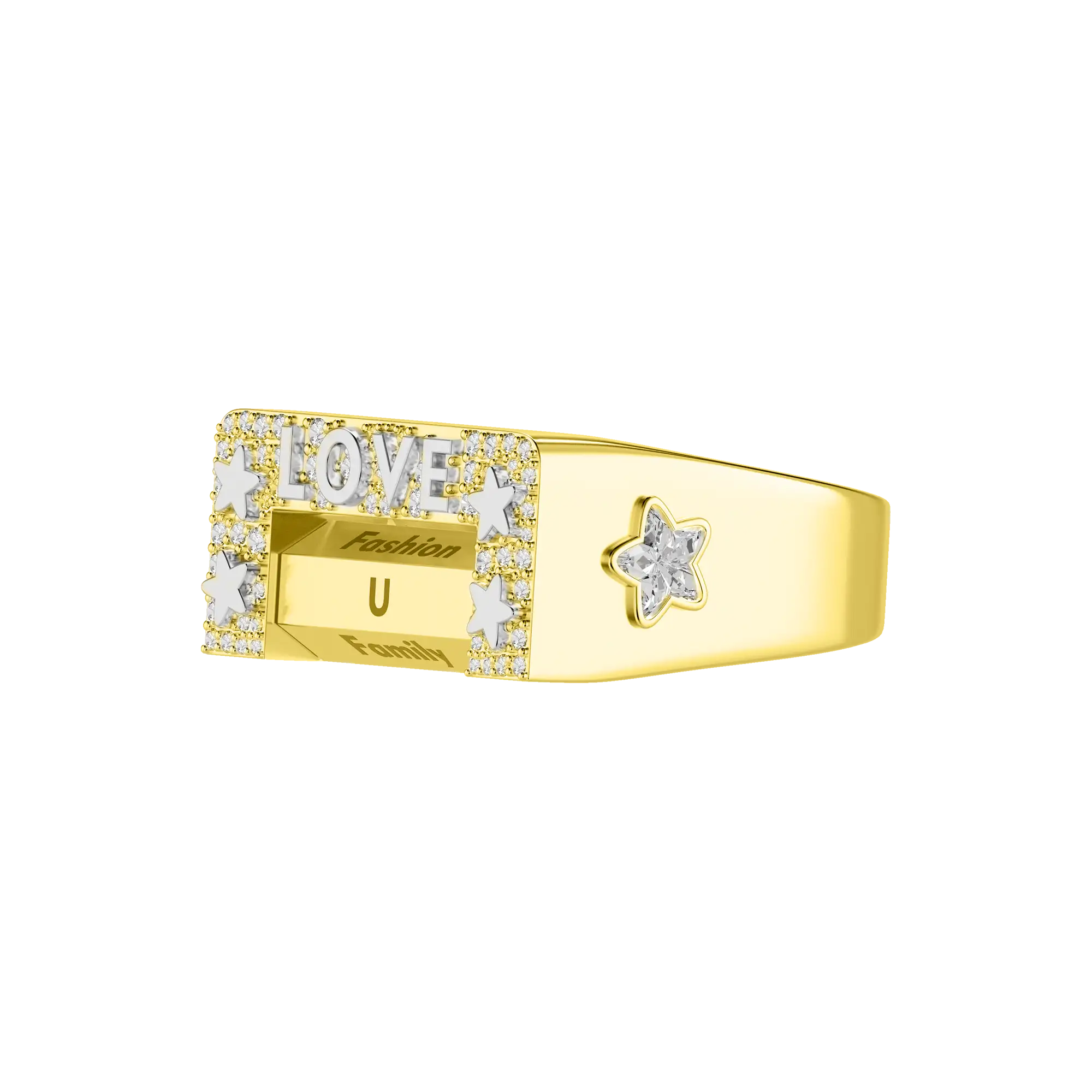 Custom "Love" 6-Sided Spinning Ring