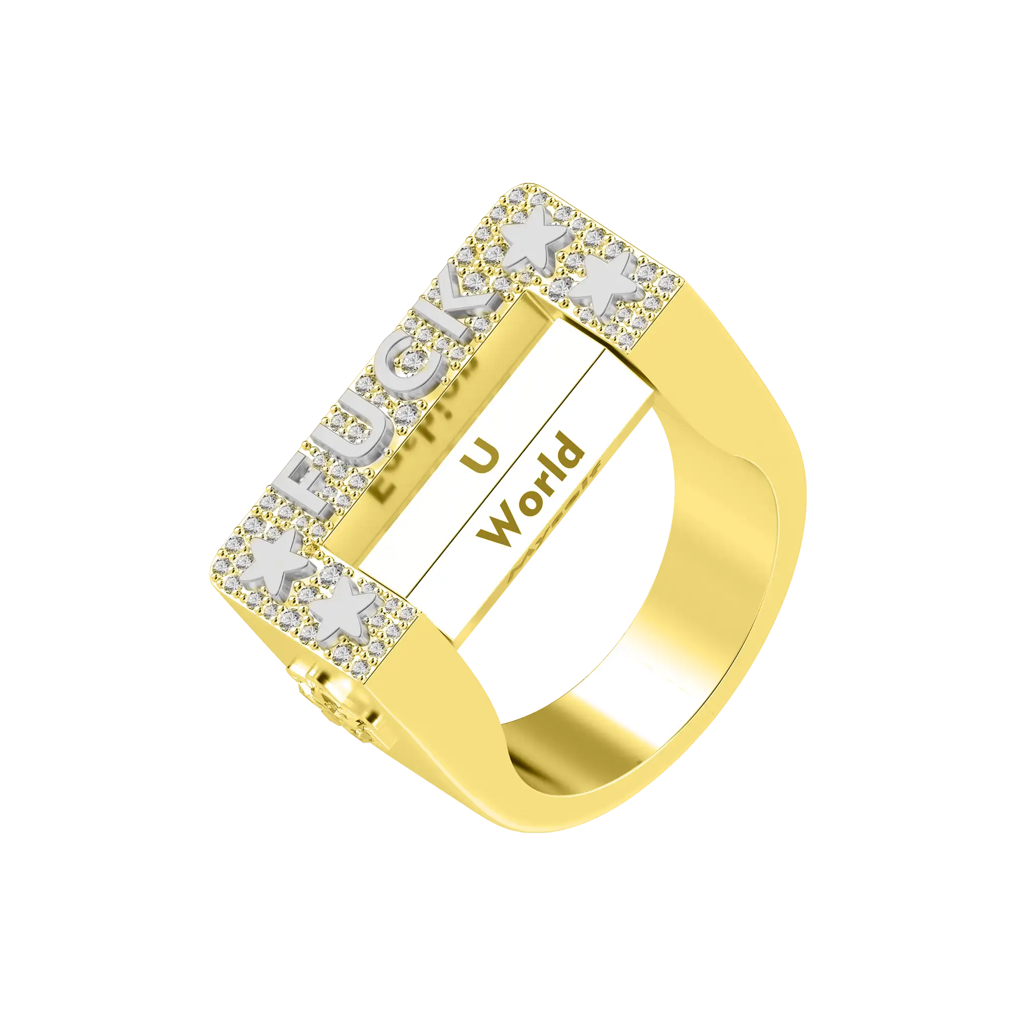 Custom "Fxxk" 6-Sided Spinning Ring