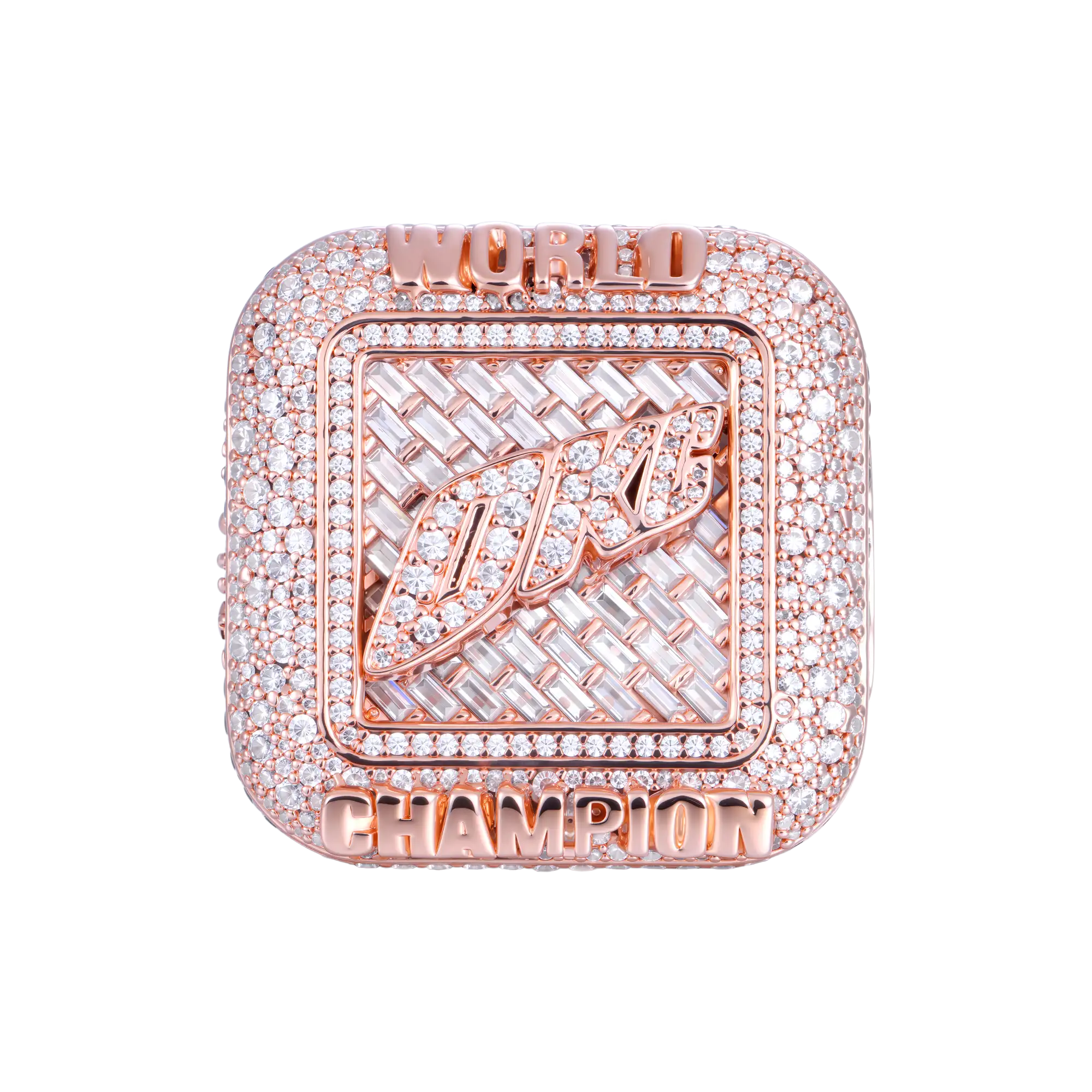 Custom Square Diamond Weave Championship Ring