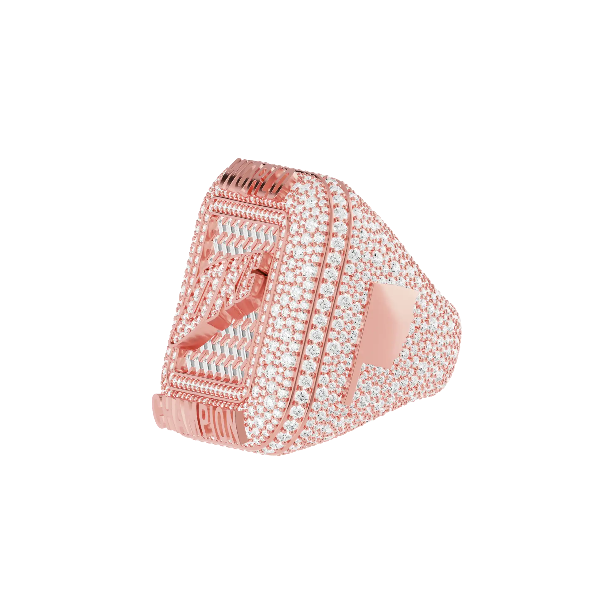 Custom Square Diamond Weave Championship Ring