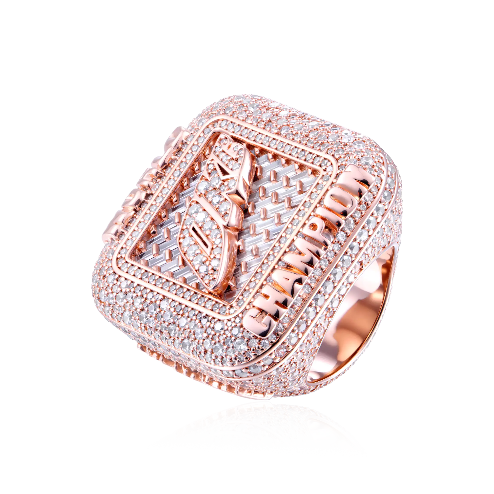Custom Square Diamond Weave Championship Ring