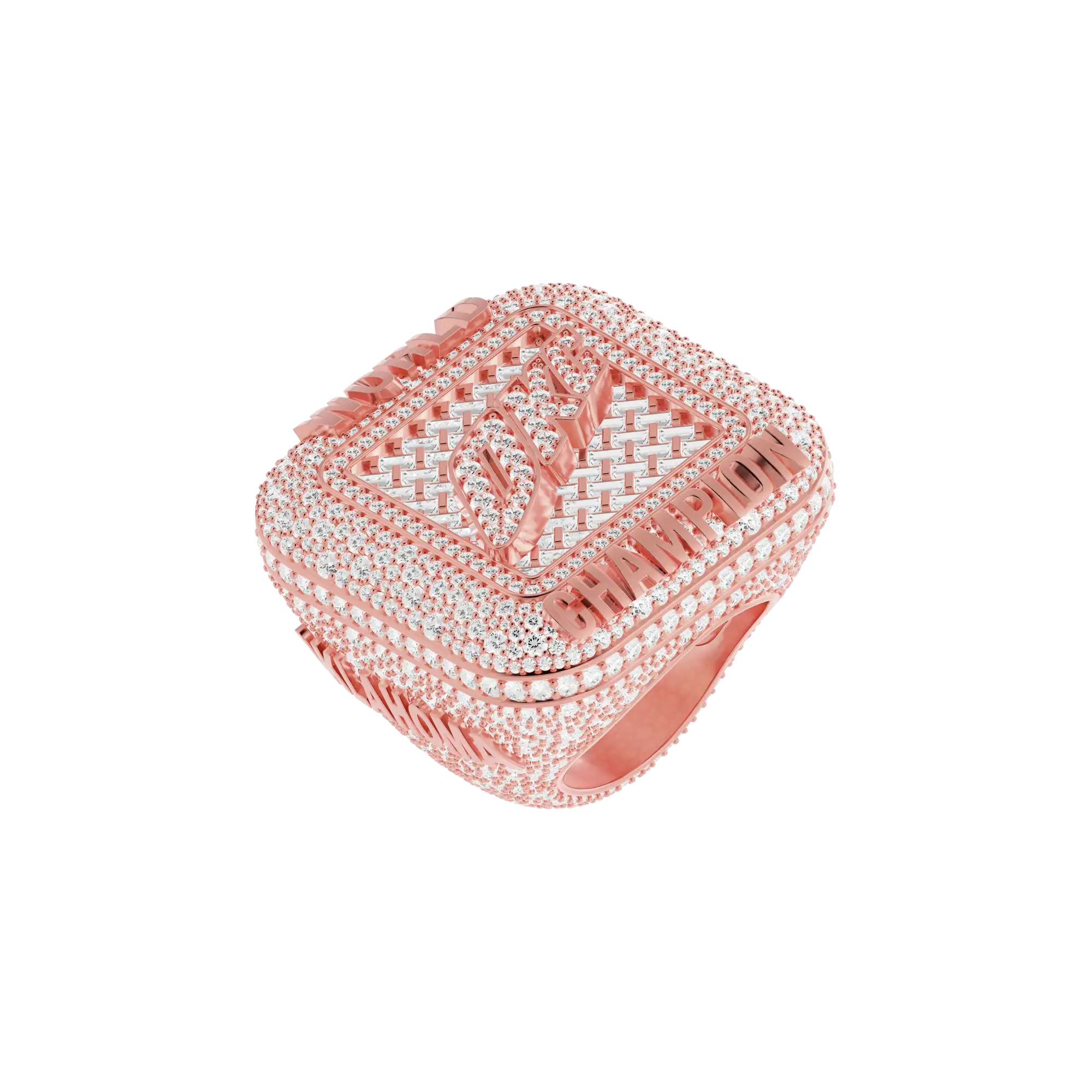 Custom Square Diamond Weave Championship Ring