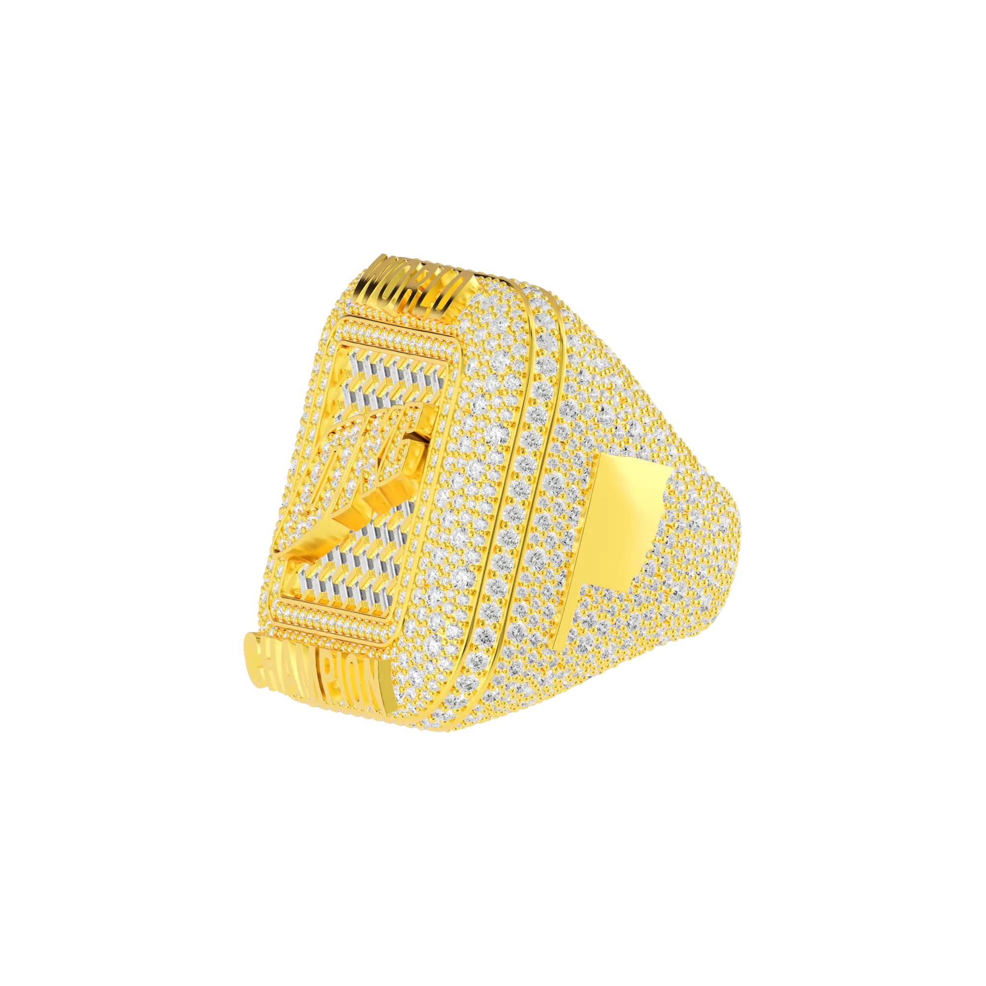 Custom Square Diamond Weave Championship Ring