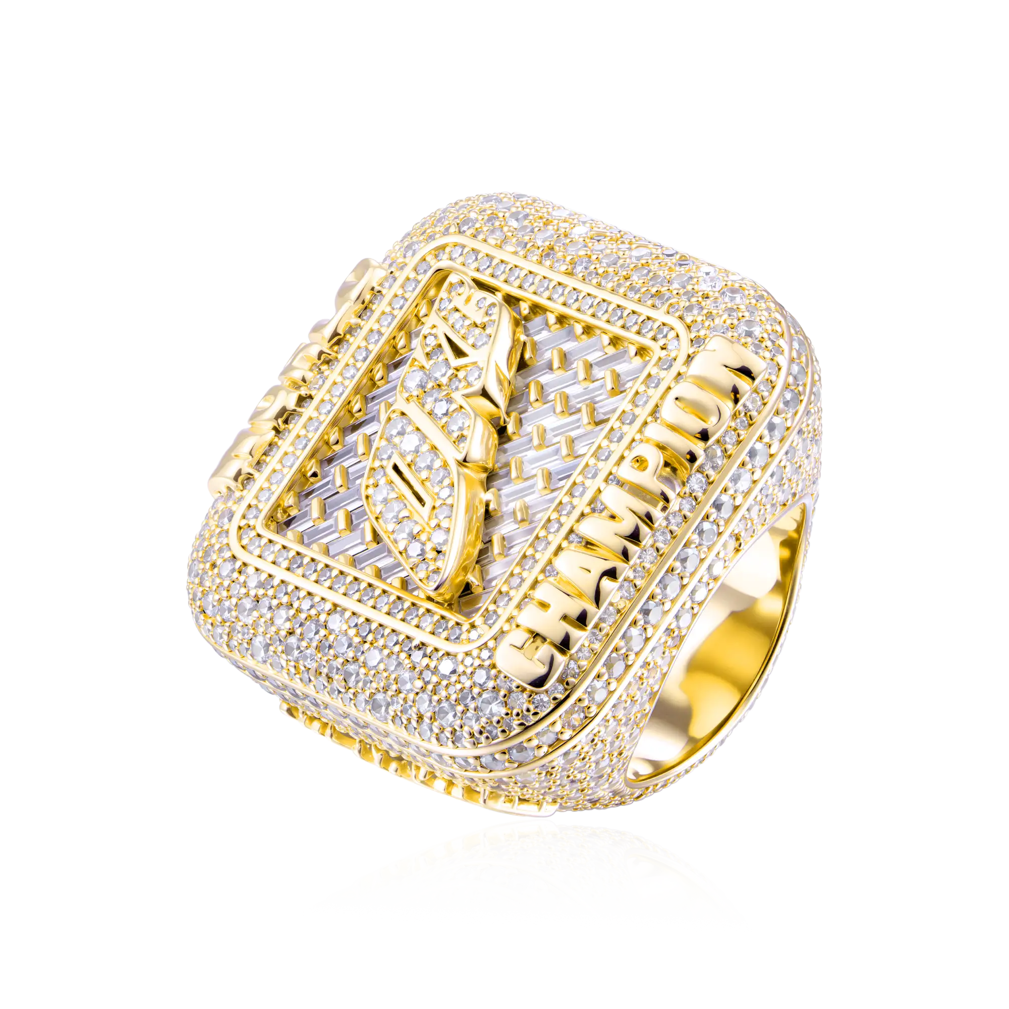 Custom Square Diamond Weave Championship Ring