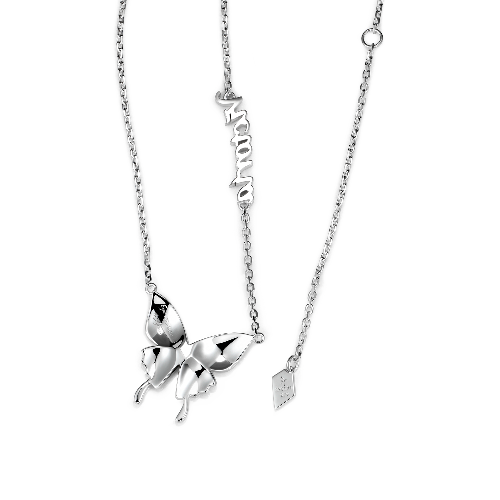 Custom Moissanite Purple Butterfly Necklace