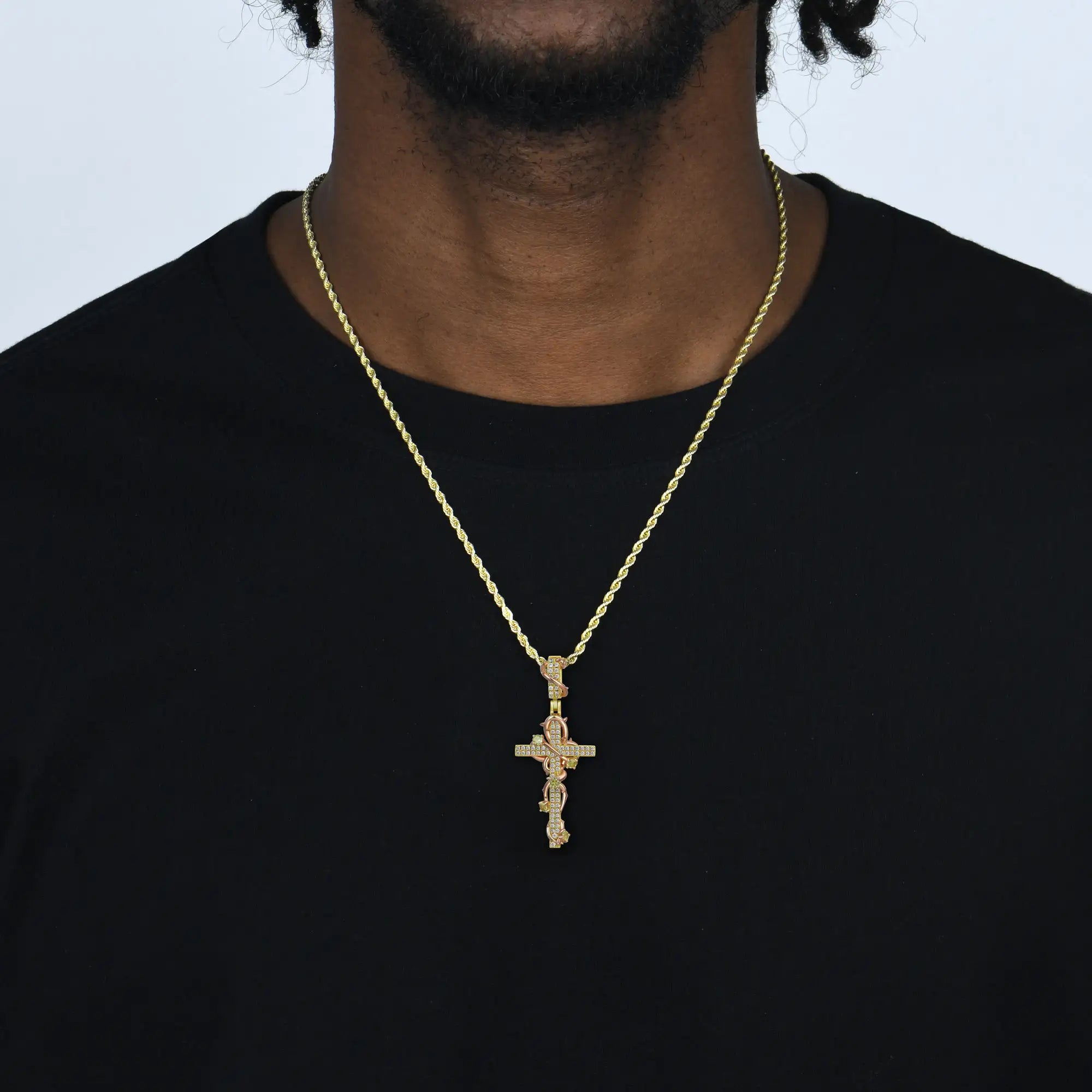 Thorned Rose Cross Pendant