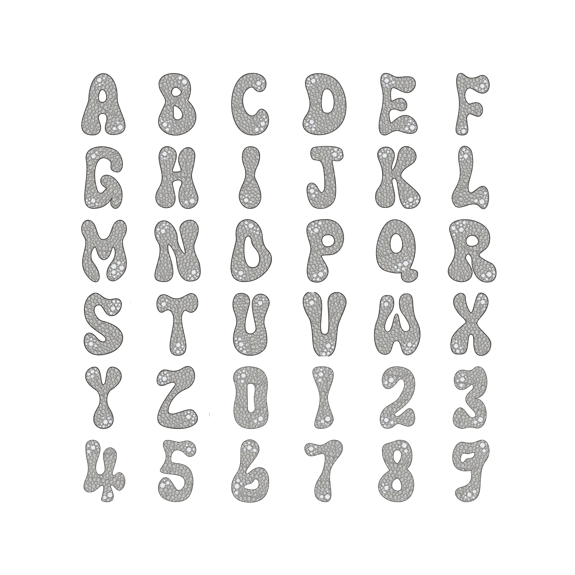 Custom Bubble Font Pendant - 30mm