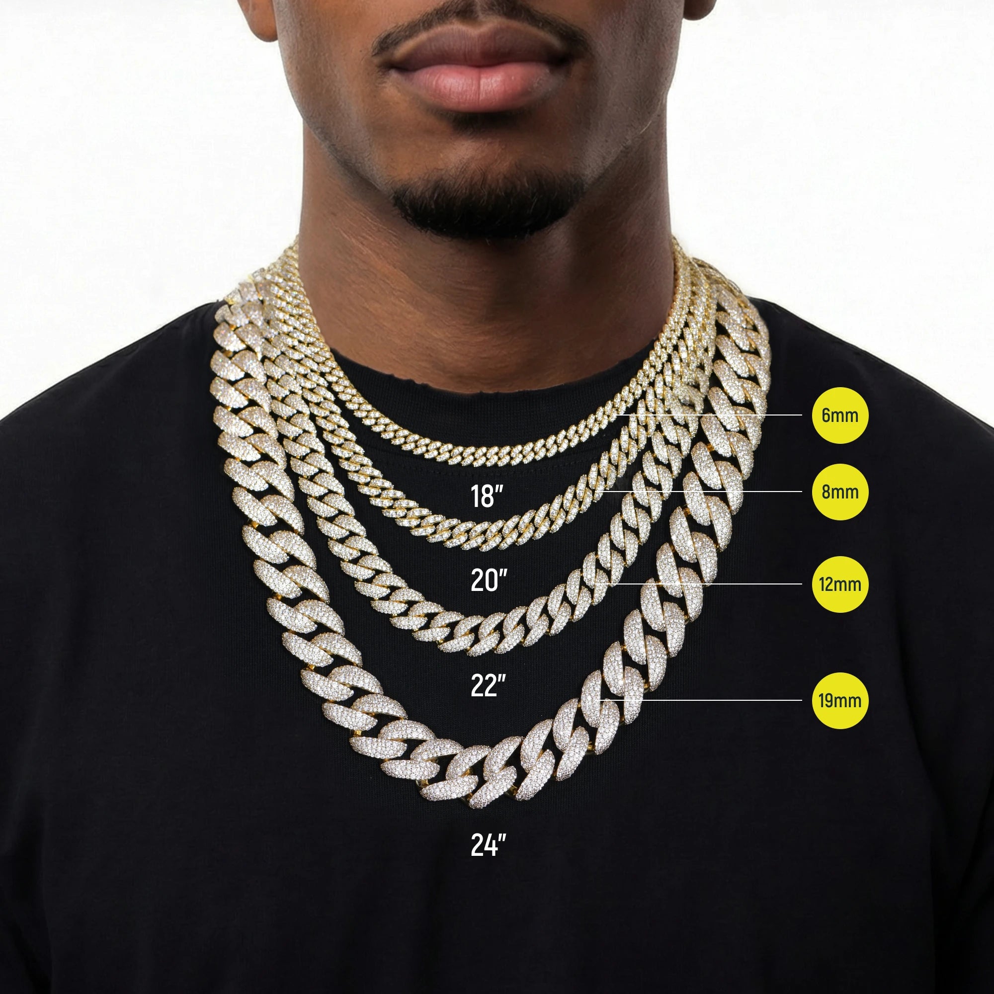 Round Cut Cuban Link Chain - 12mm