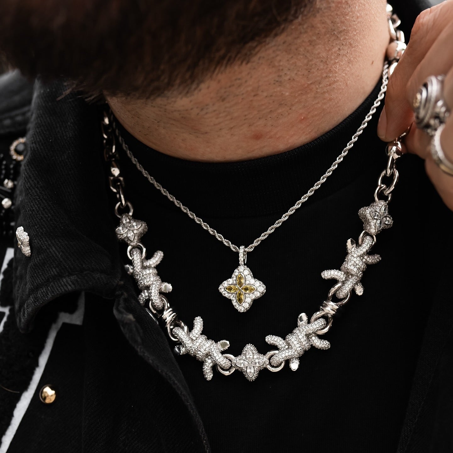 Barbed Clover Chain & Wallet Chain