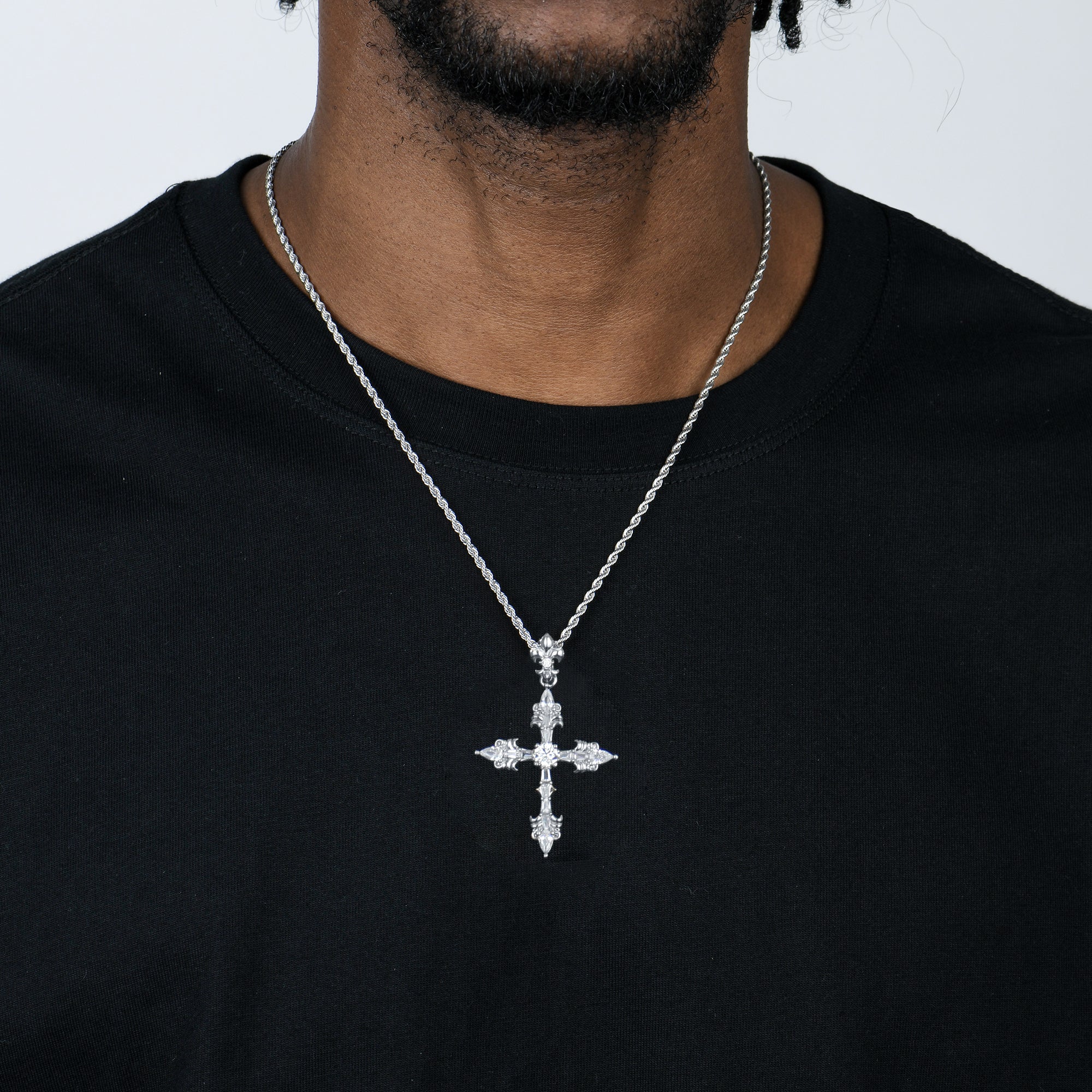 Fleur De Lis Cross Pendant