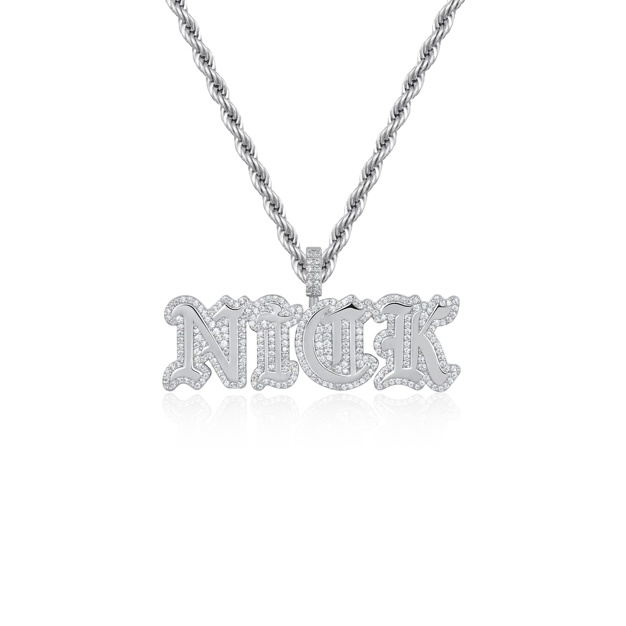 Custom Capital Old English Font Pendant - 15mm Height