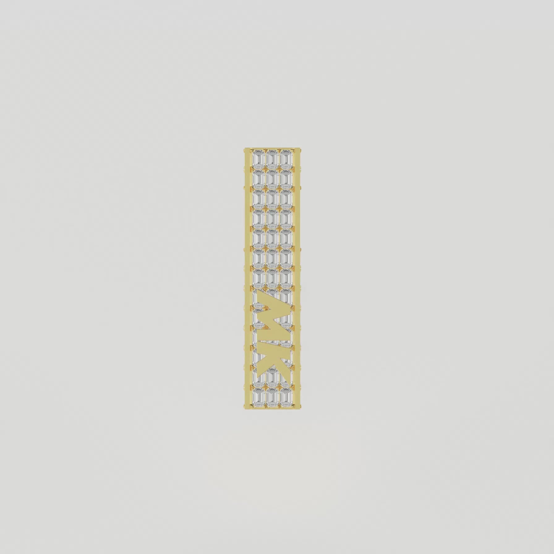Custom Emerald Cut Square Pillar Pendant-40mm