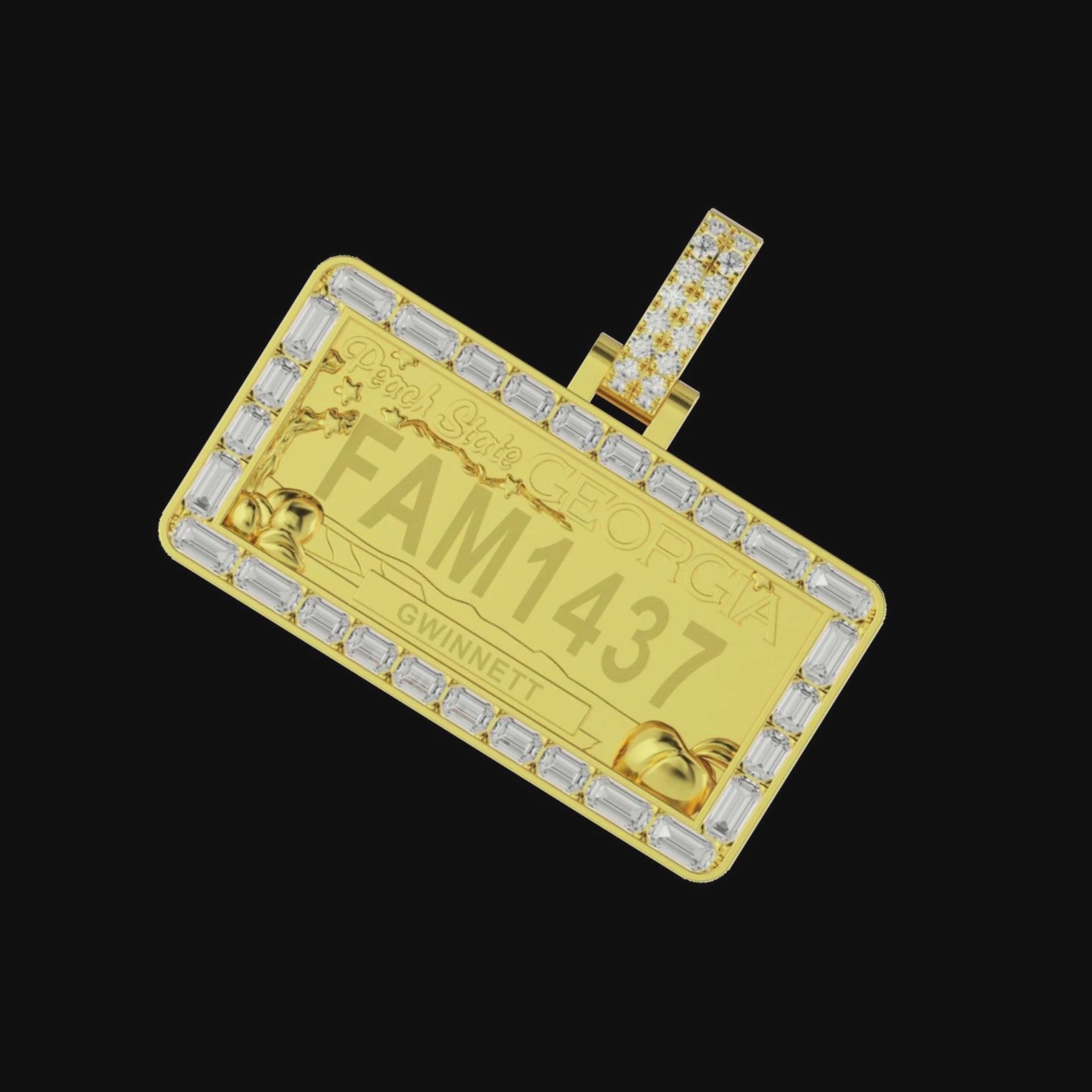 Custom License Plate Pendant (California/Georgia) - 38mm