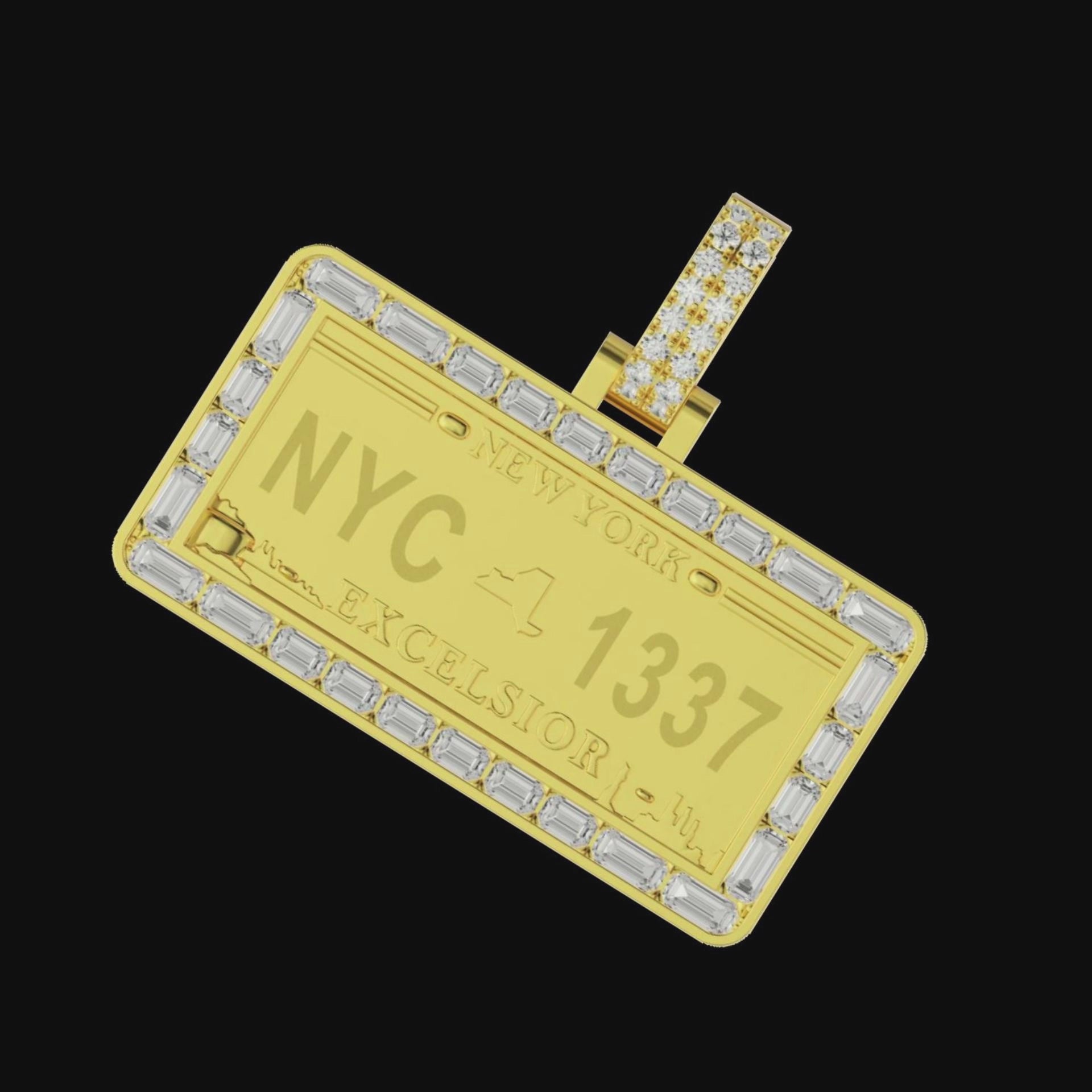 Custom License Plate Pendant (Texas/New York/Florida) - 38mm