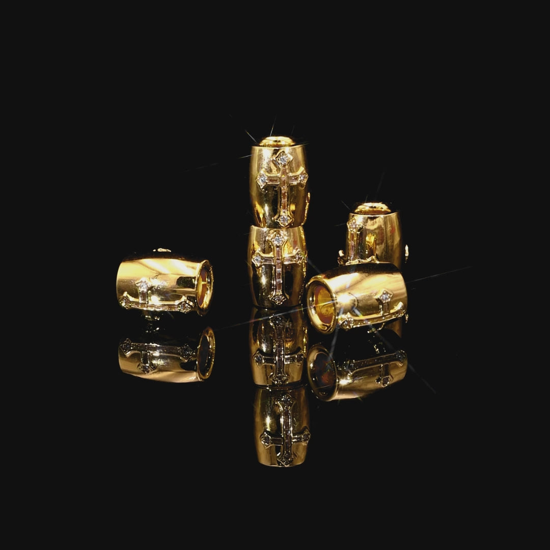 Iced Cross Hair Beads