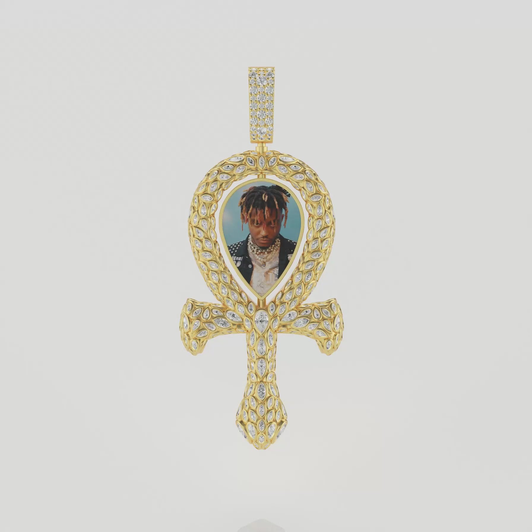 Custom Shaped Spell Anka Rotating Photo Pendant