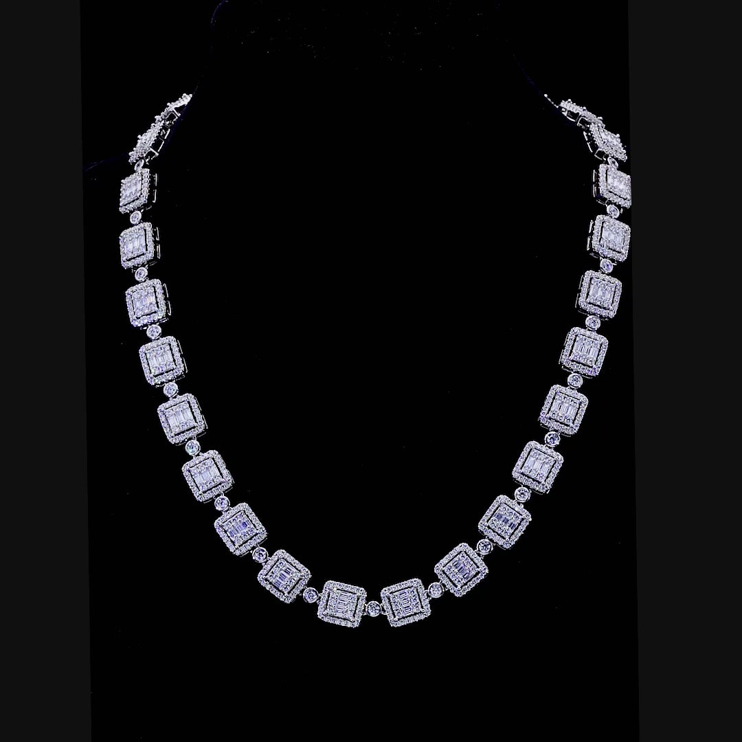 Baguette Cut Mix Tennis Chain - 10mm