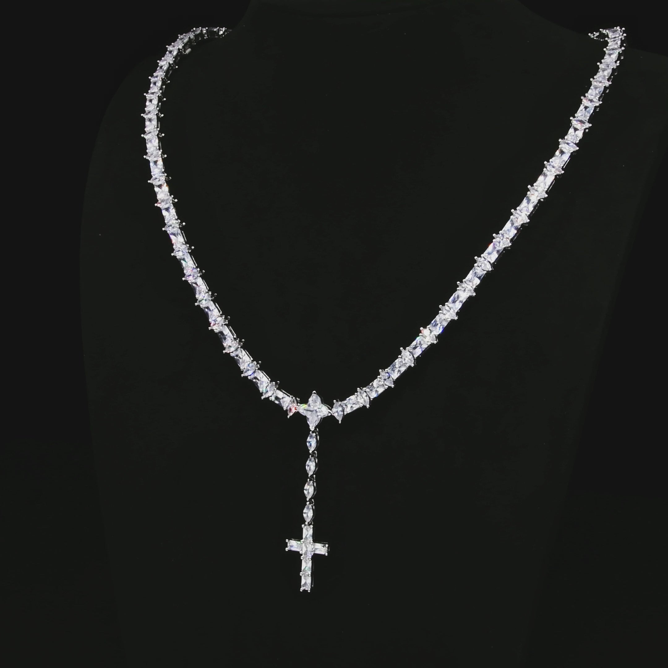 Women's Iced Divine Rosary Necklace