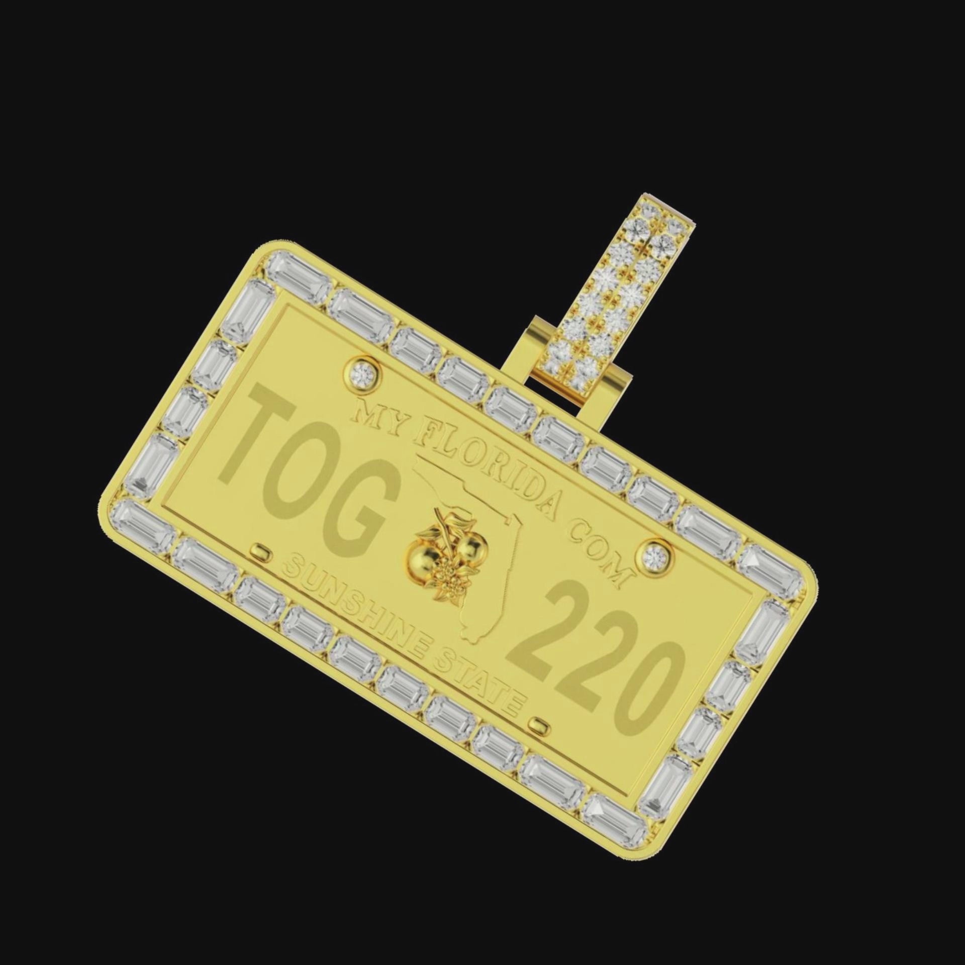Custom License Plate Pendant (Texas/New York/Florida) - 38mm