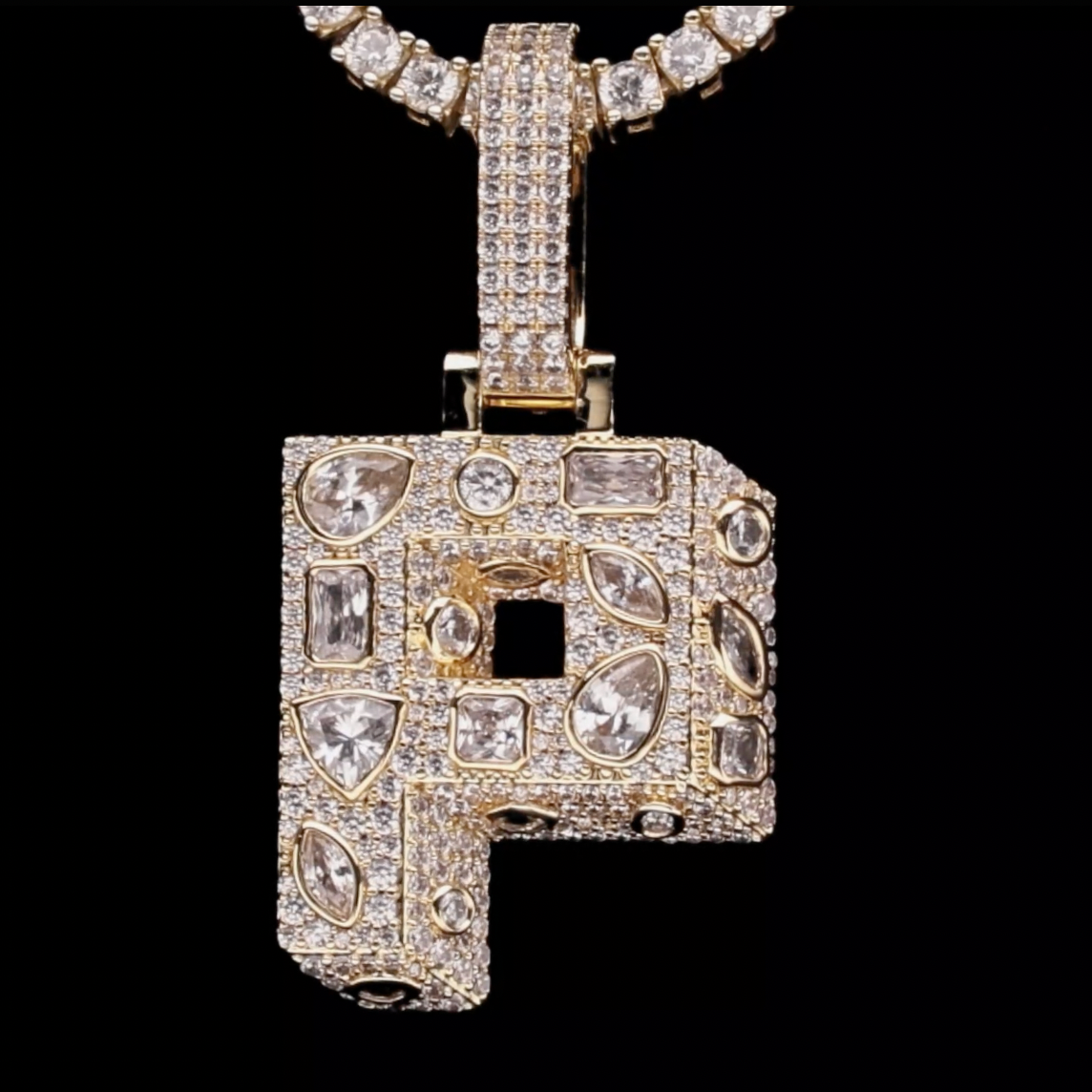 Custom Shaped Cut Three-dimensional Letter Pendant