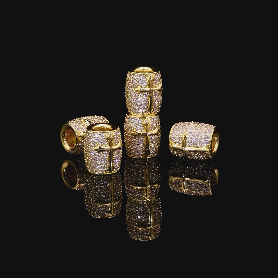 Iced Cross Hair Beads