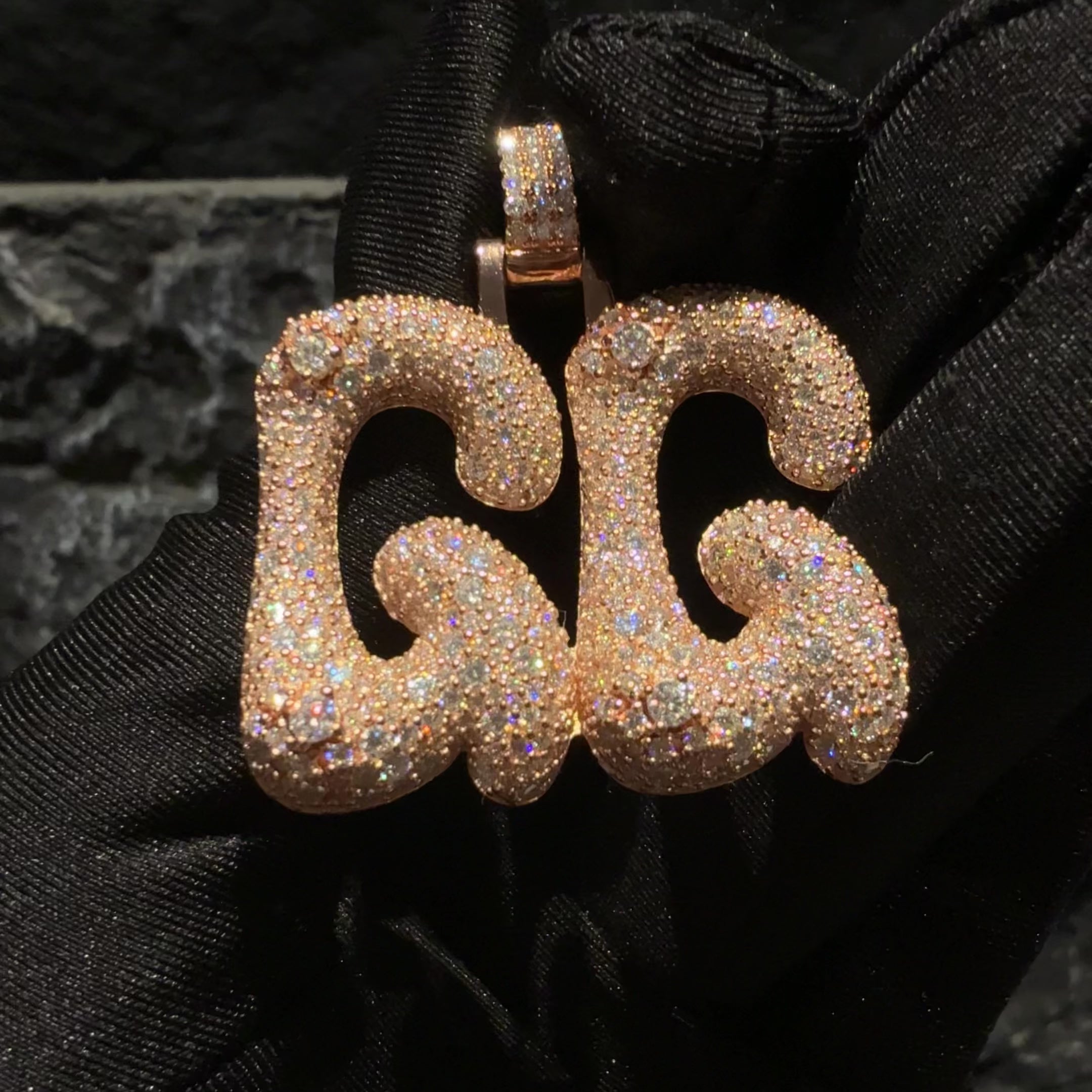 Custom Bubble Font Pendant - 30mm