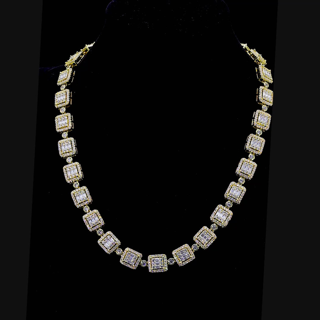 Baguette Cut Mix Tennis Chain - 10mm