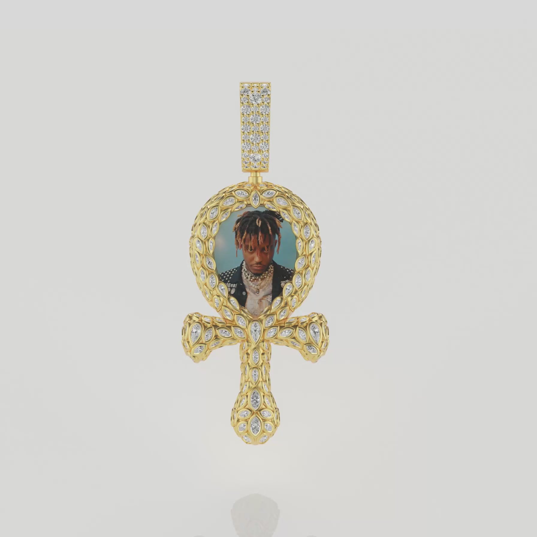 Custom Shaped Spell Anka Rotating Photo Pendant