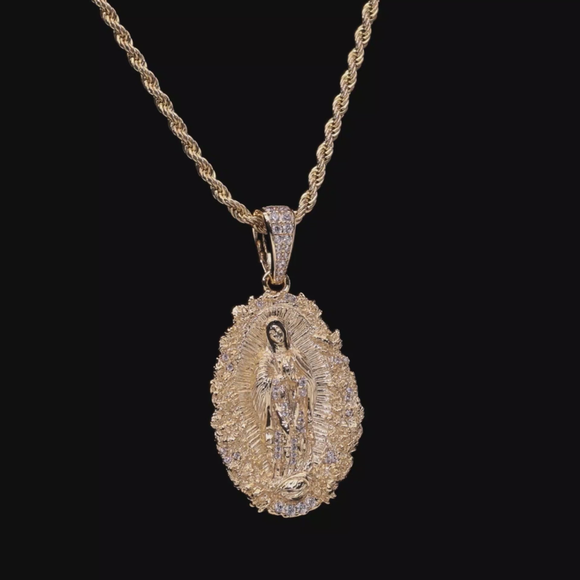 Moissanite Saint Mary Floral Grace Pendant