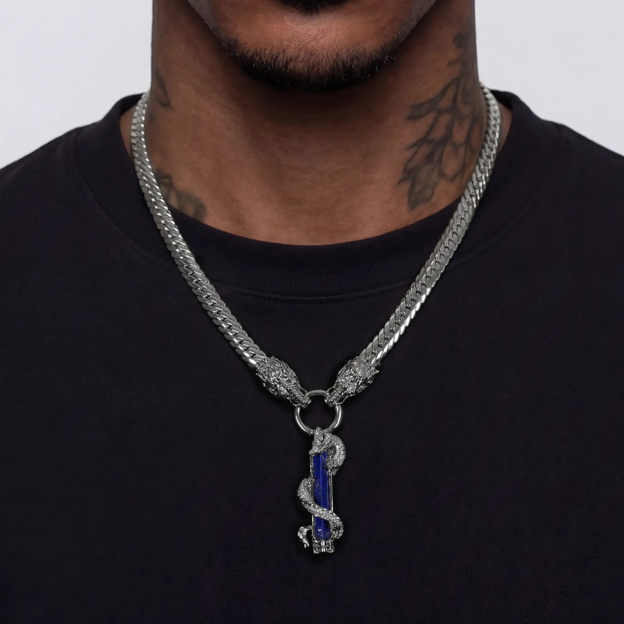 WONG Dragon Jade Chain & Pendant Set