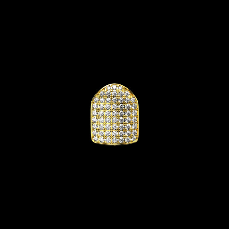 Pre-made Single Cap Iced Out Gold Grillz - Gold Tooth Cap & Grillz - APORRO