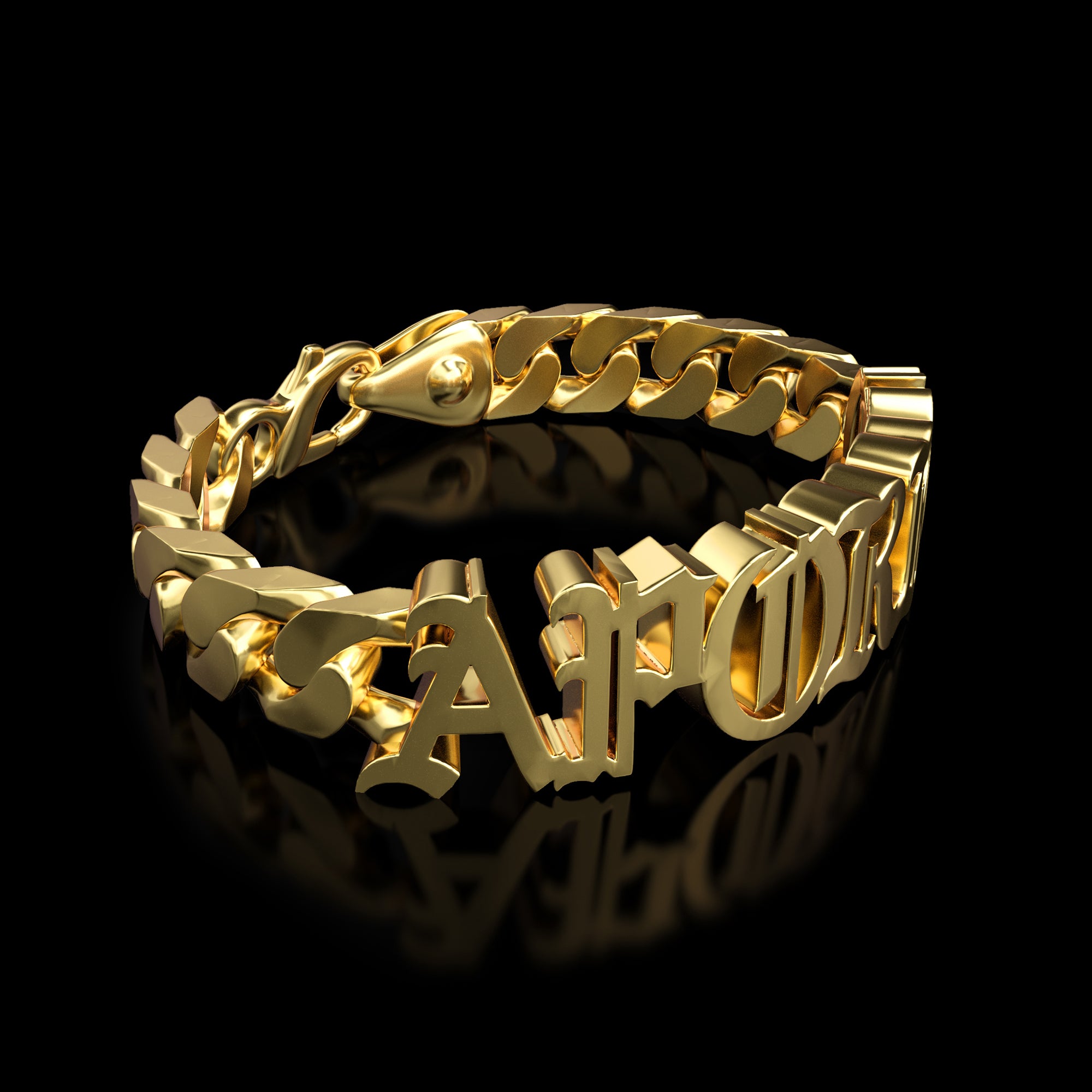 Miami Old English Letter/Number Custom Name Bracelet - 10mm
