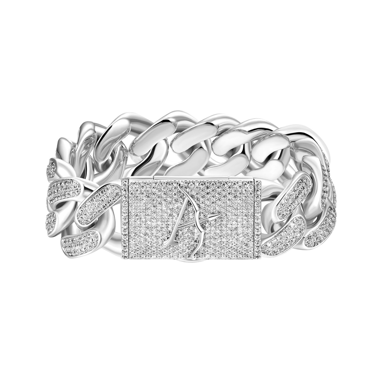 Aporro A® Box Clasp Cuban Link Bracelet - 19mm