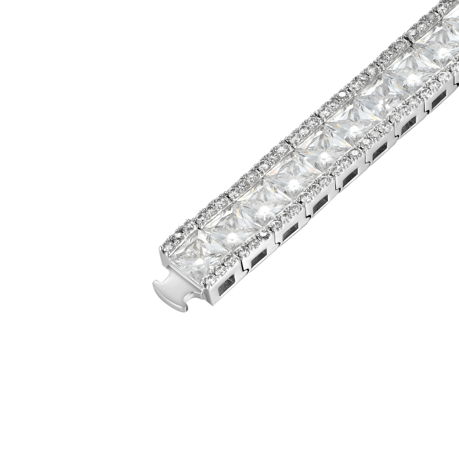 White Gold Mosaic Tennis Bracelet - 8mm
