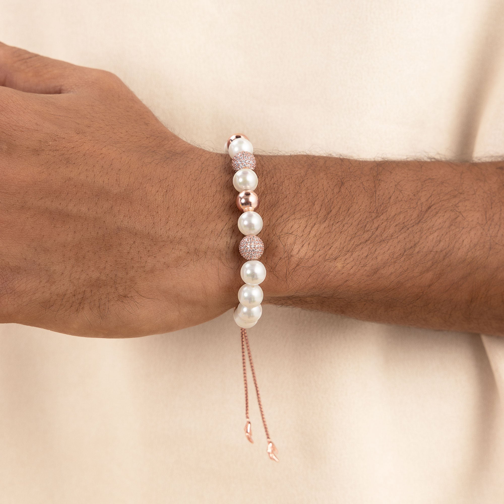 WONG Dragon Pearl and Bead Adjustable Bracelet - 8mm