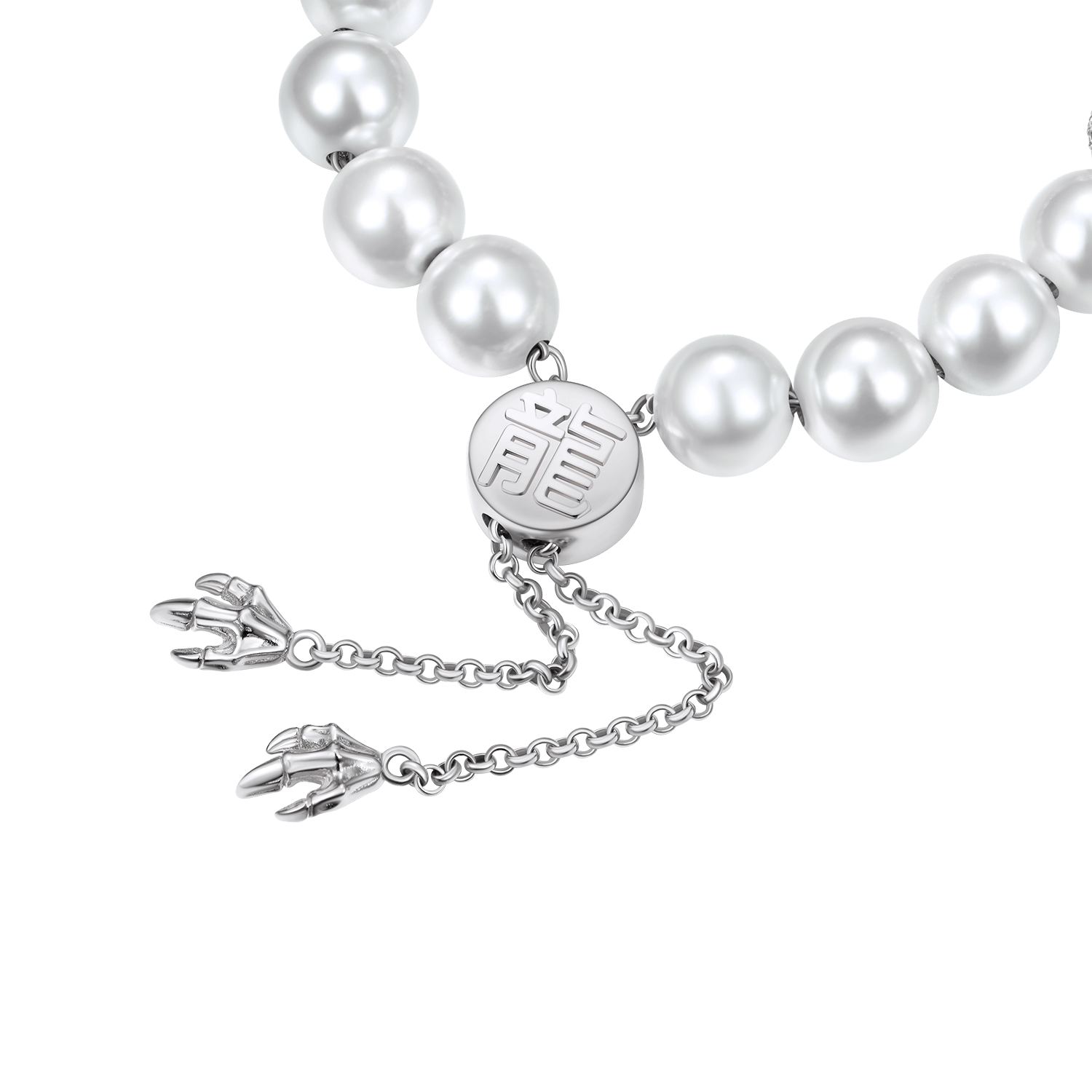 WONG Dragon Pearl and Bead Adjustable Bracelet - 8mm