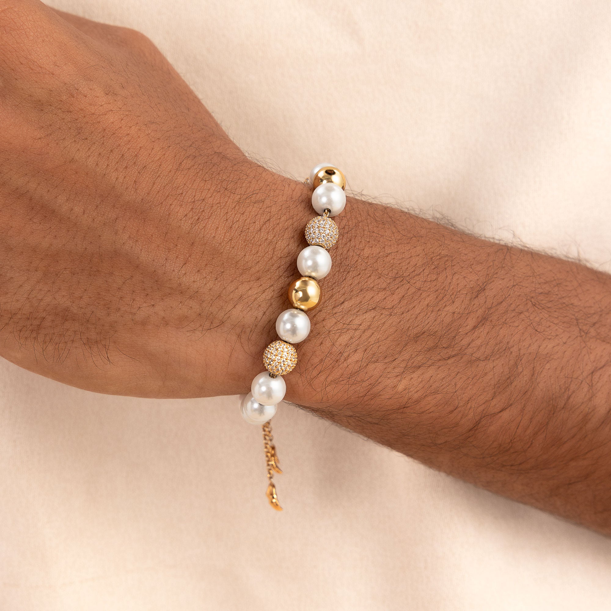 WONG Dragon Pearl and Bead Adjustable Bracelet - 8mm