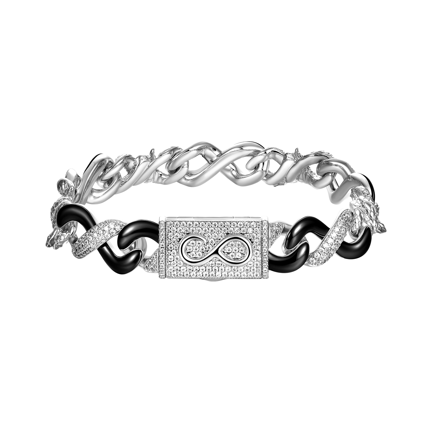 Infinity Two-tone Snake Shape Bracelet - 12mm
